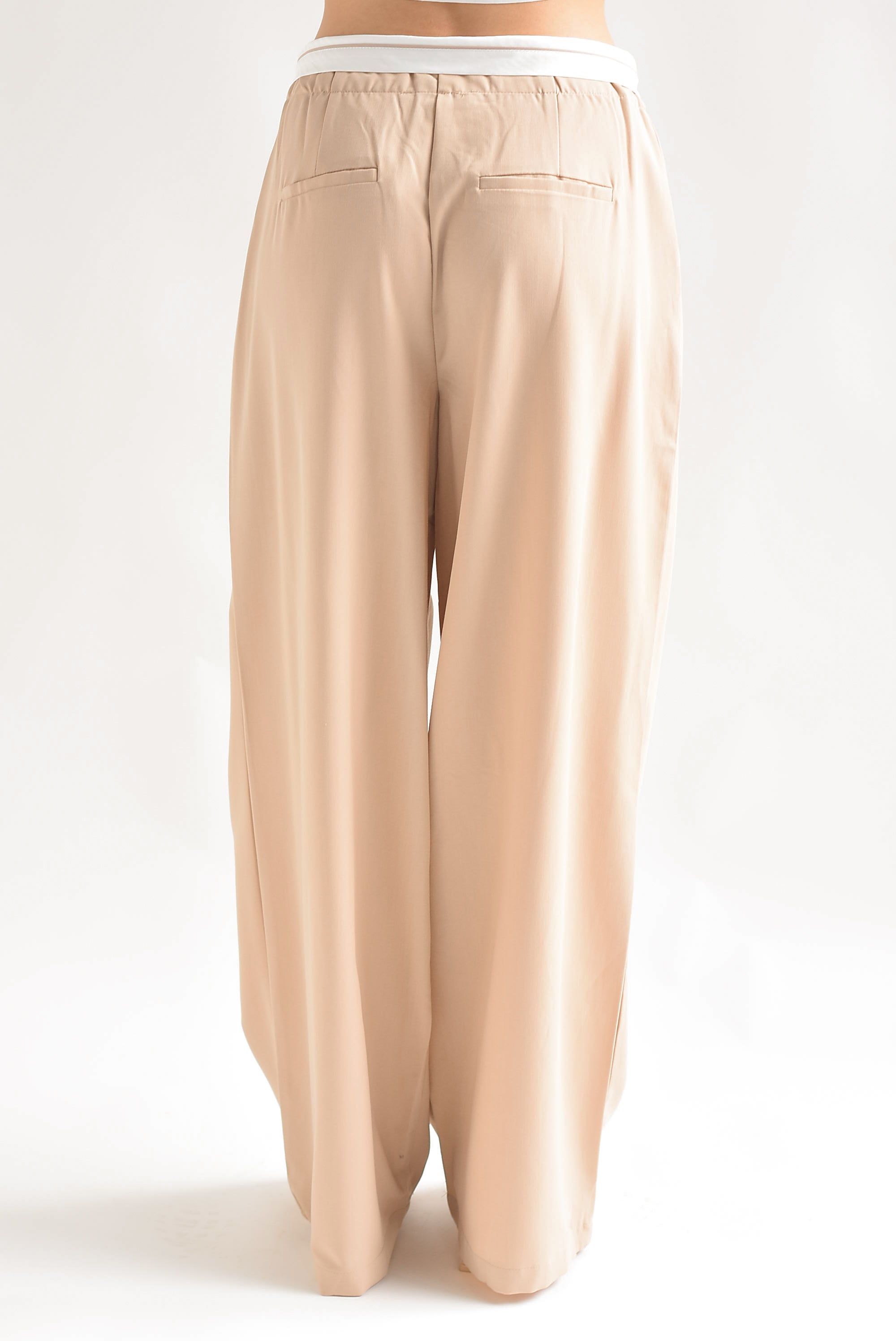 Pantalón sastre pretina doblada Kaki