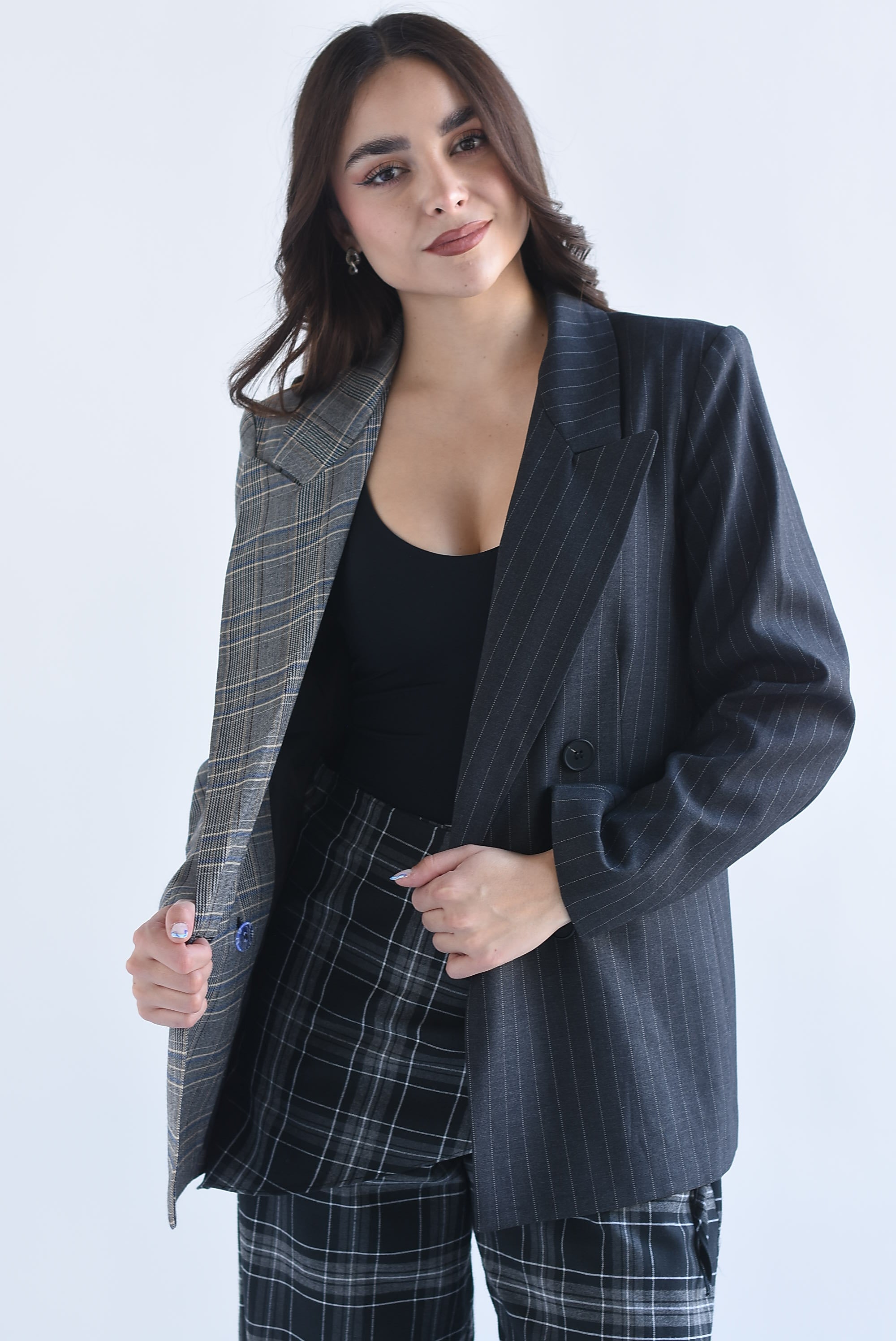 Blazer líneas y cuadros