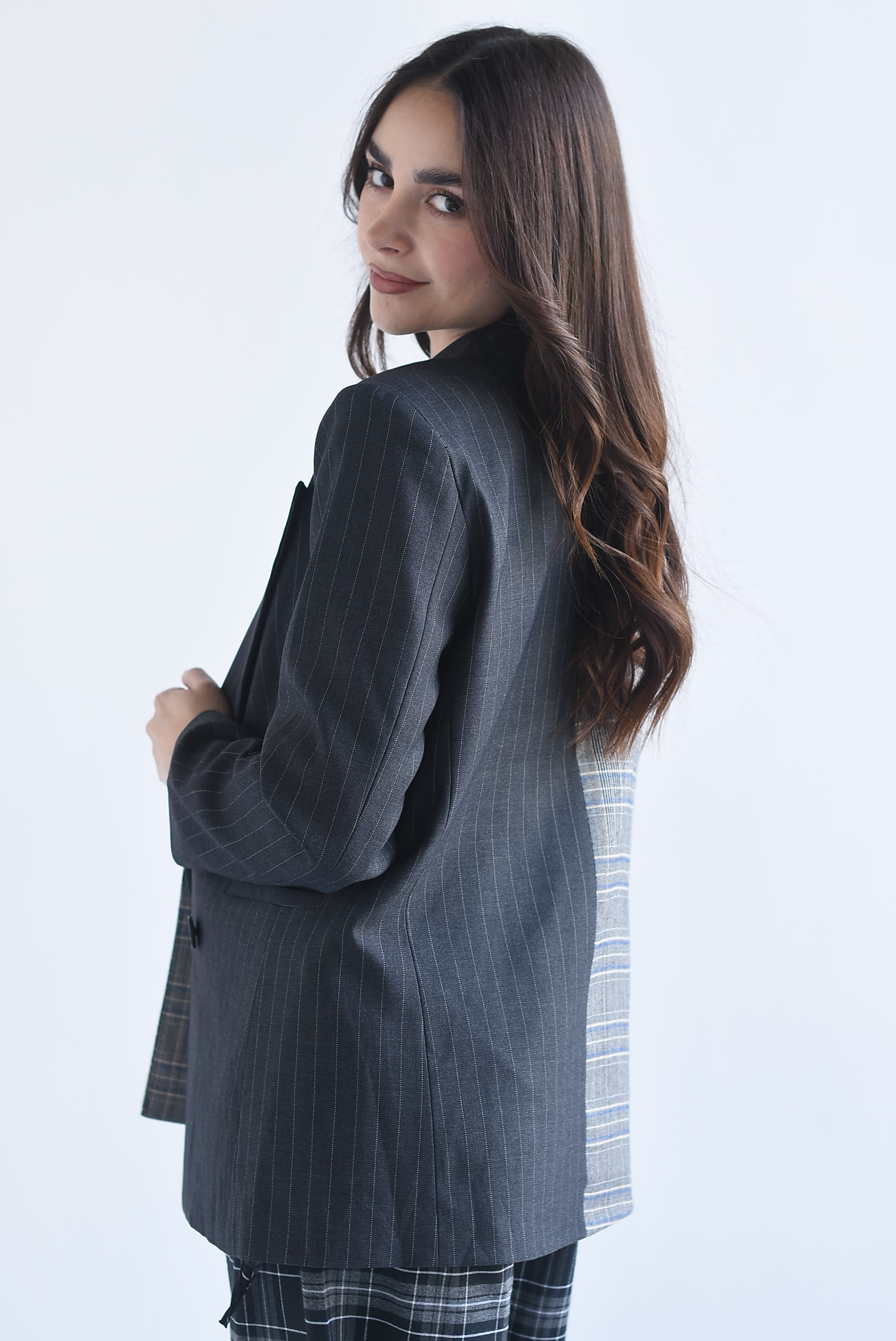 Blazer líneas y cuadros