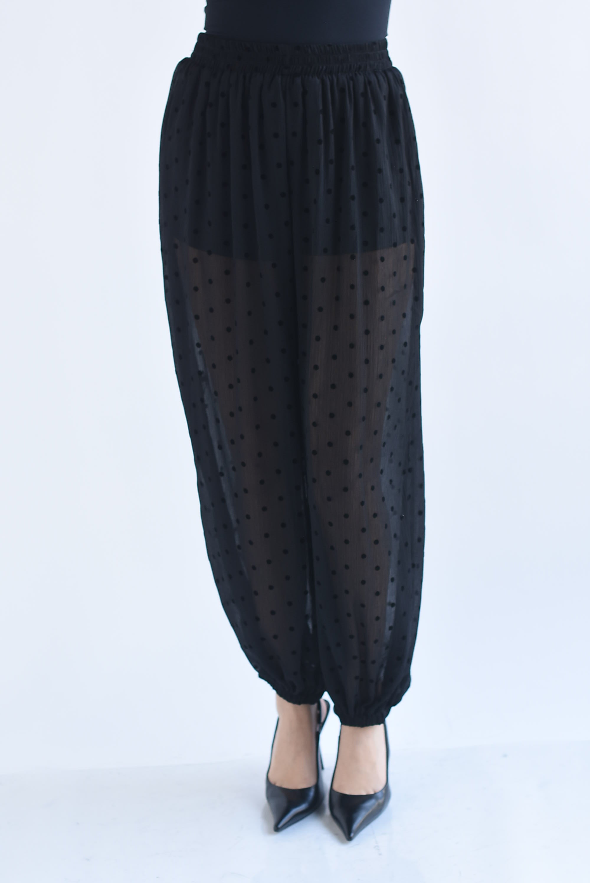 Pantalón globo gasa polka dots