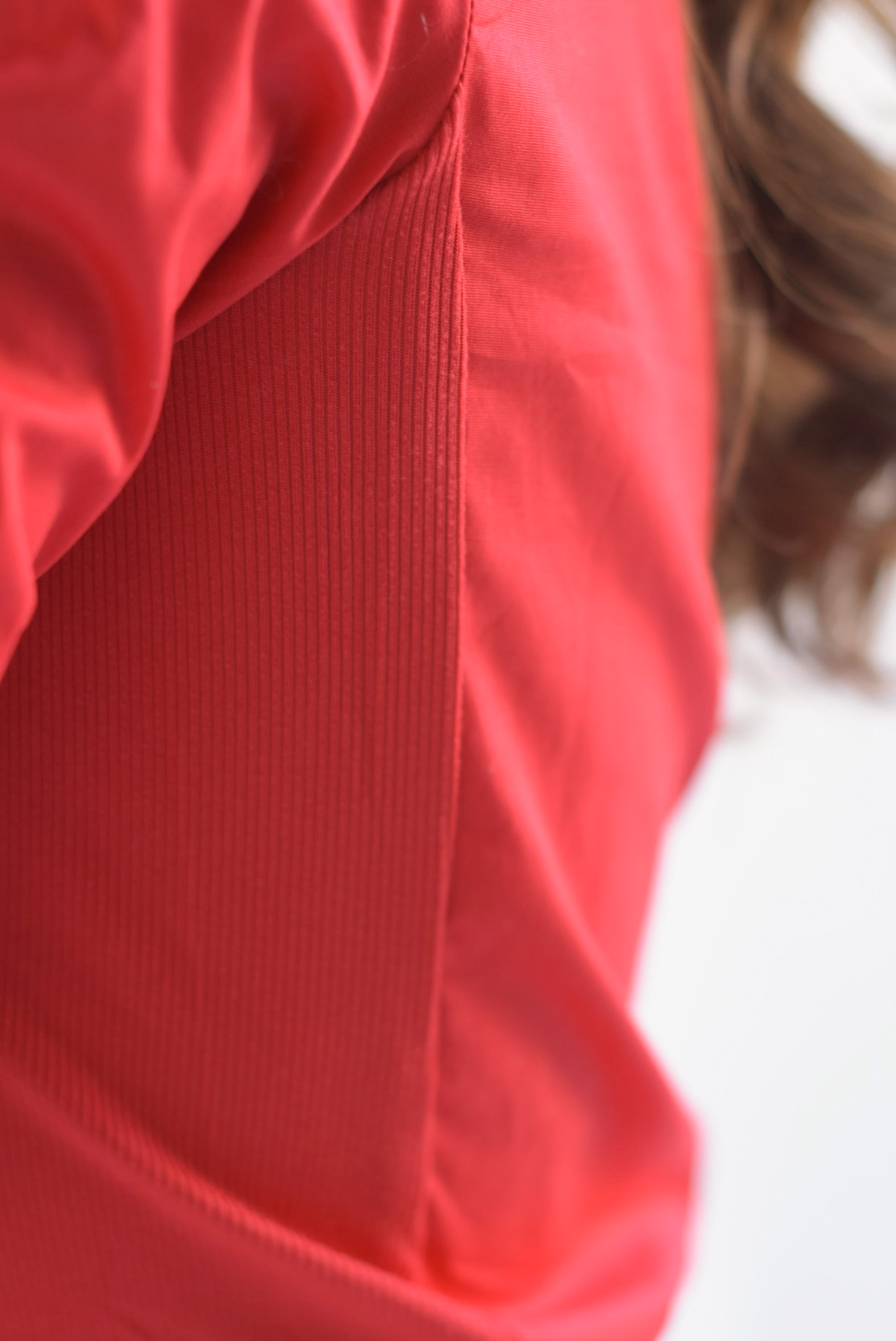 Camisa lateral elástico Rojo