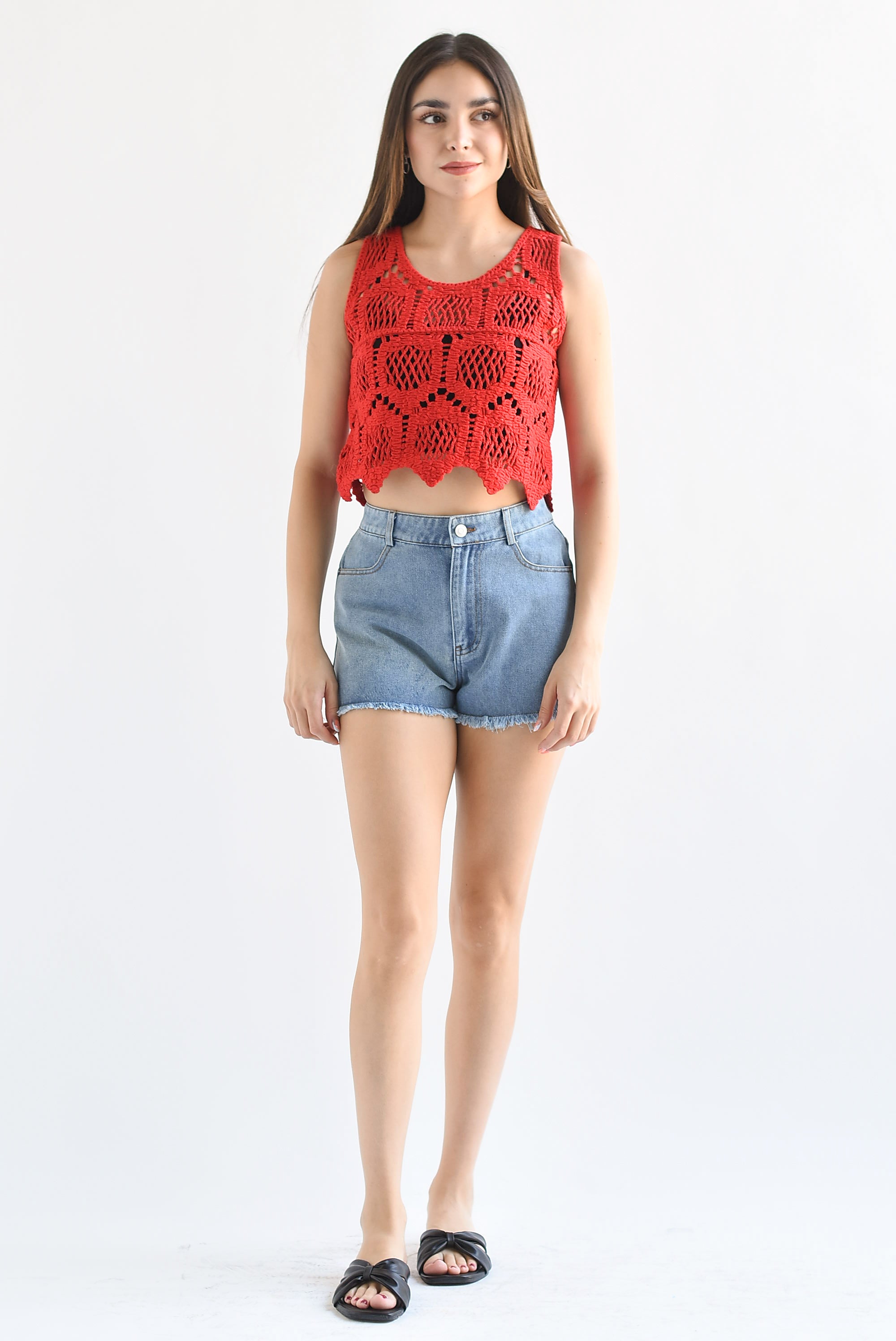 Short deshilachado Denim