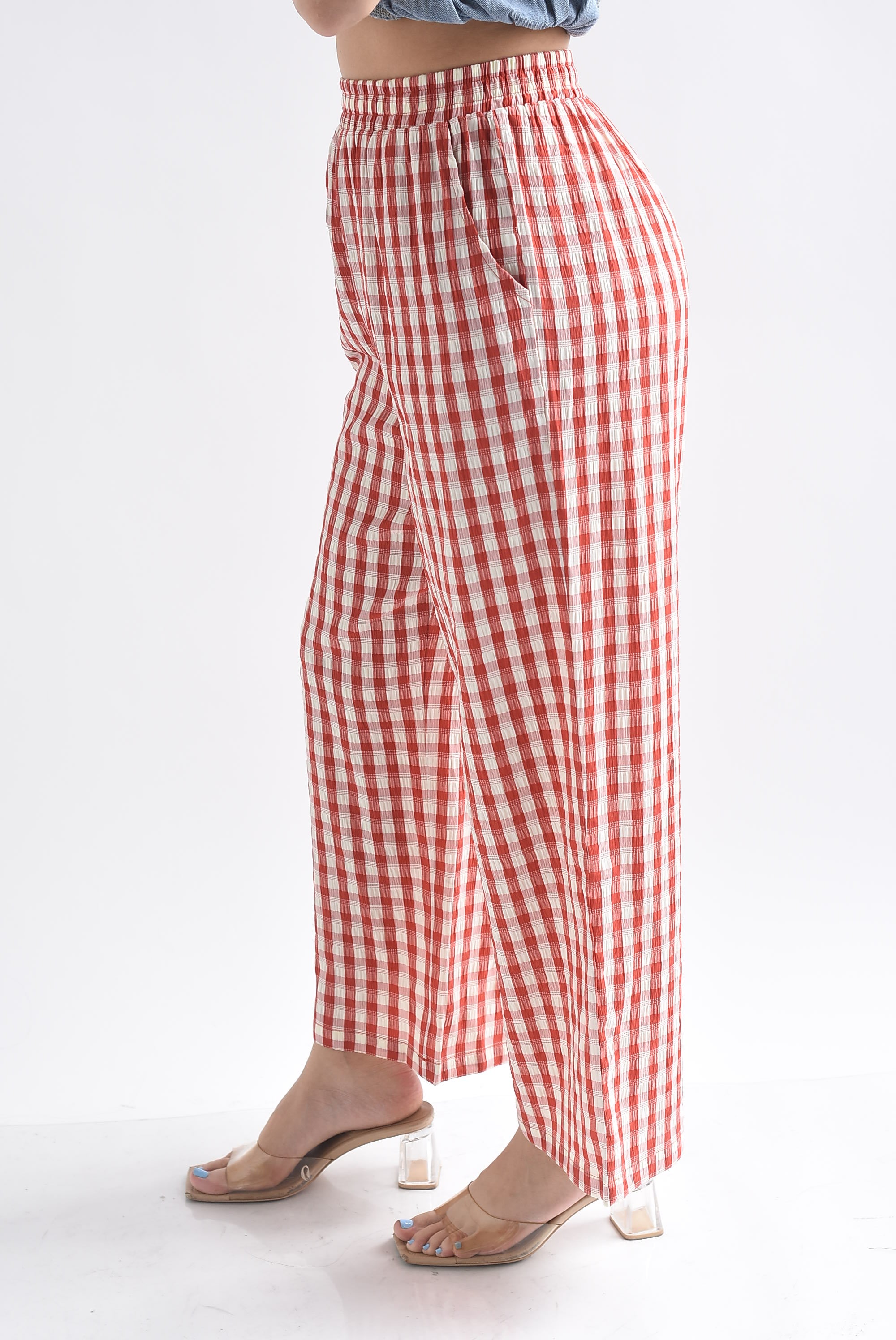 Pantalón cuadro vichy textura