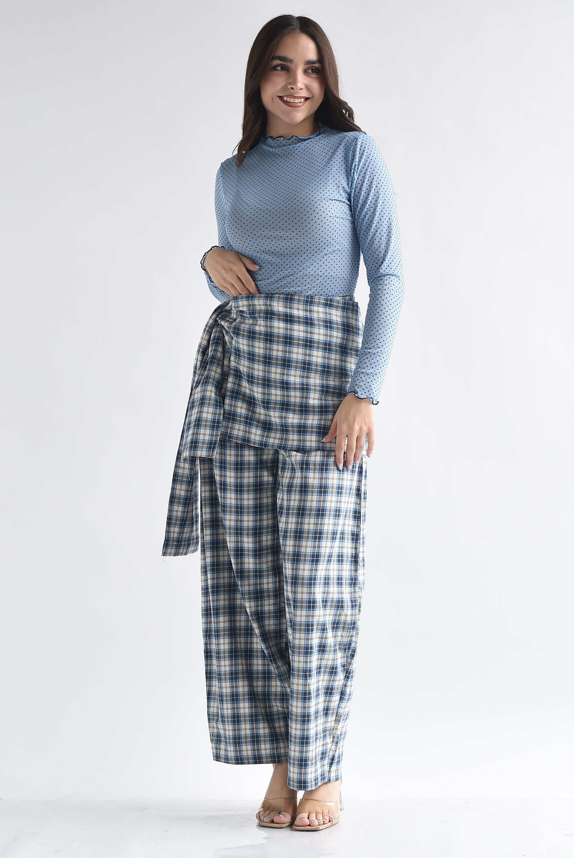 Pantalón cuadros fajilla removible