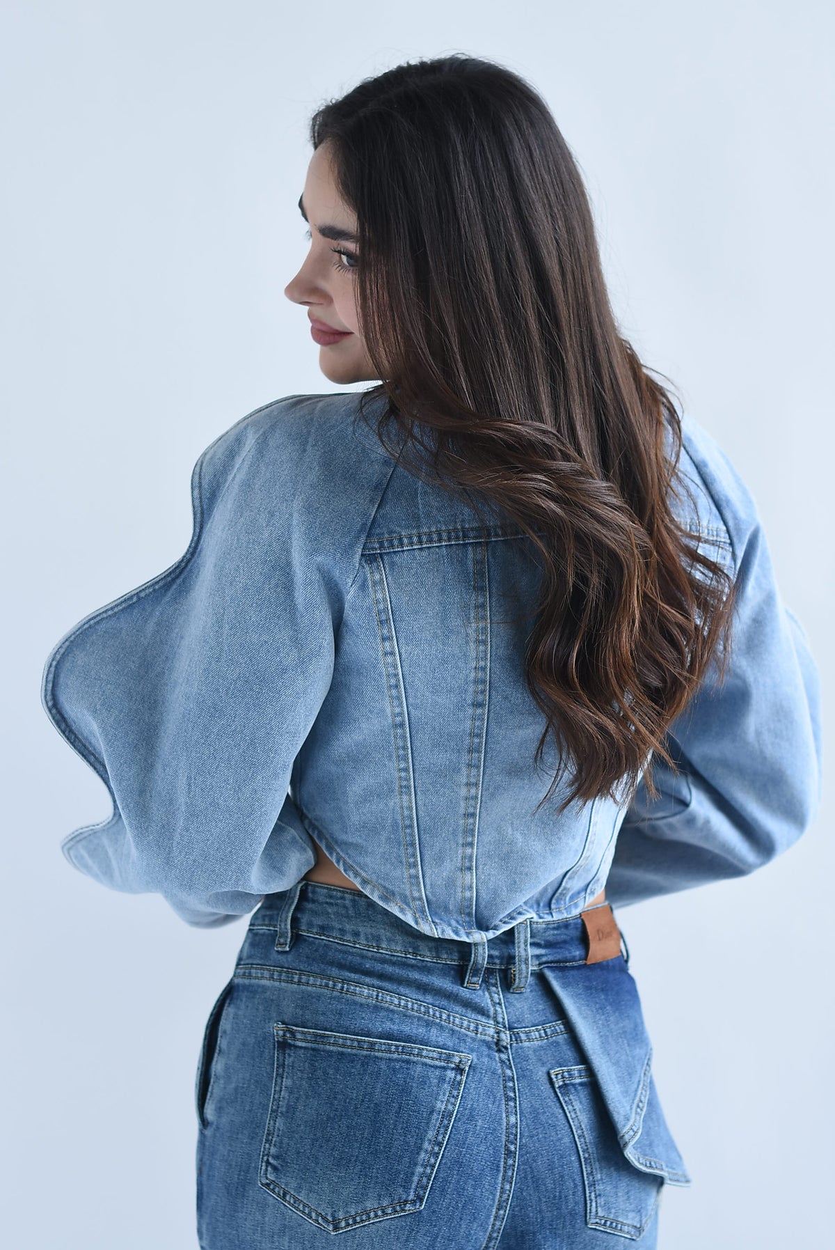 Chamarra Denim manga ondas