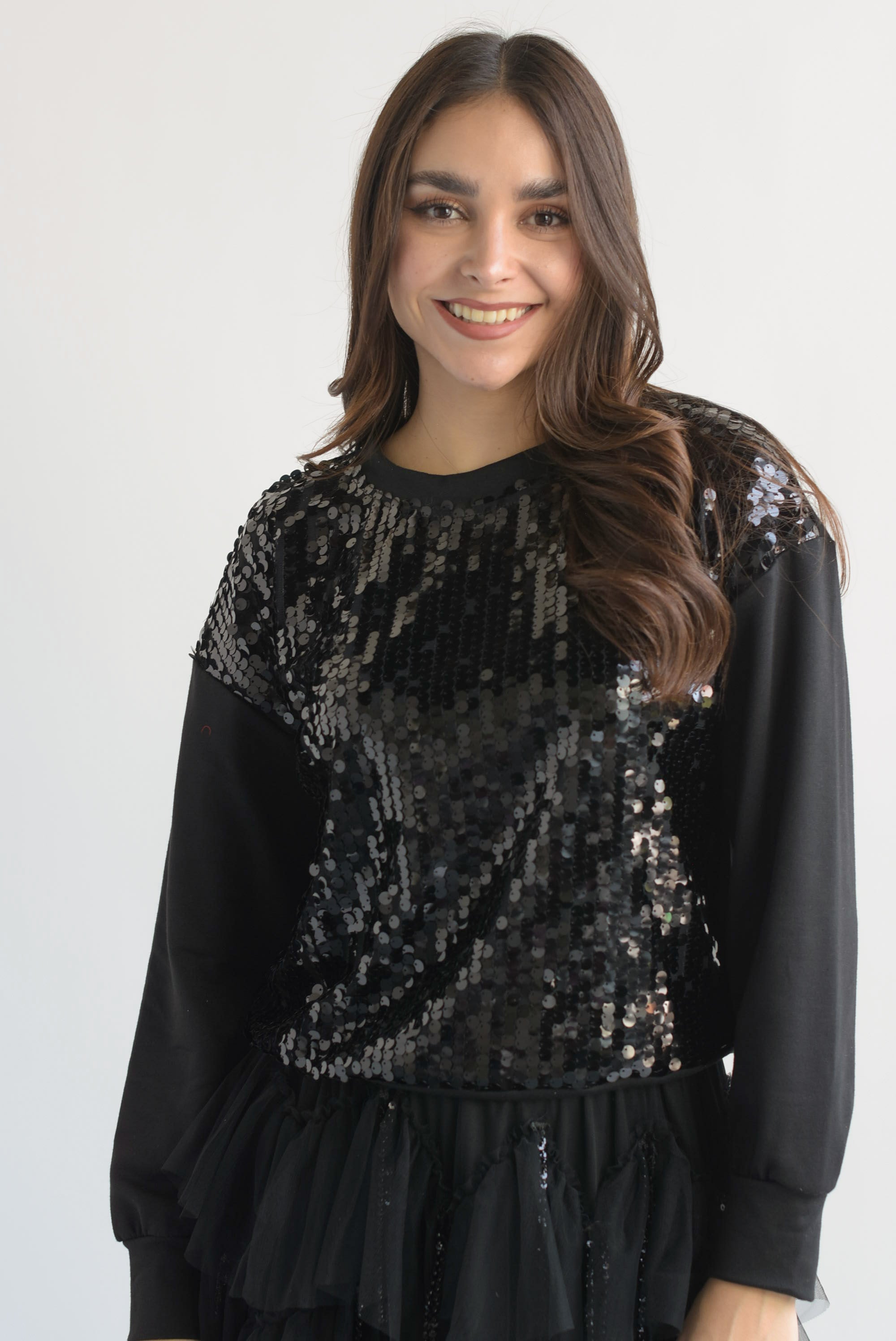 Sudadera lentejuela Negra
