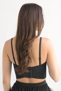 Fashion Styled Corset tachas ovaladas Negro