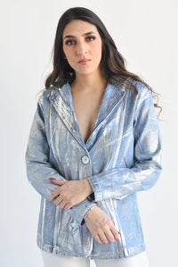 Fashion Styled Blazer Denim Foil