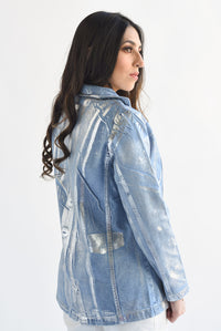 Fashion Styled Blazer Denim Foil