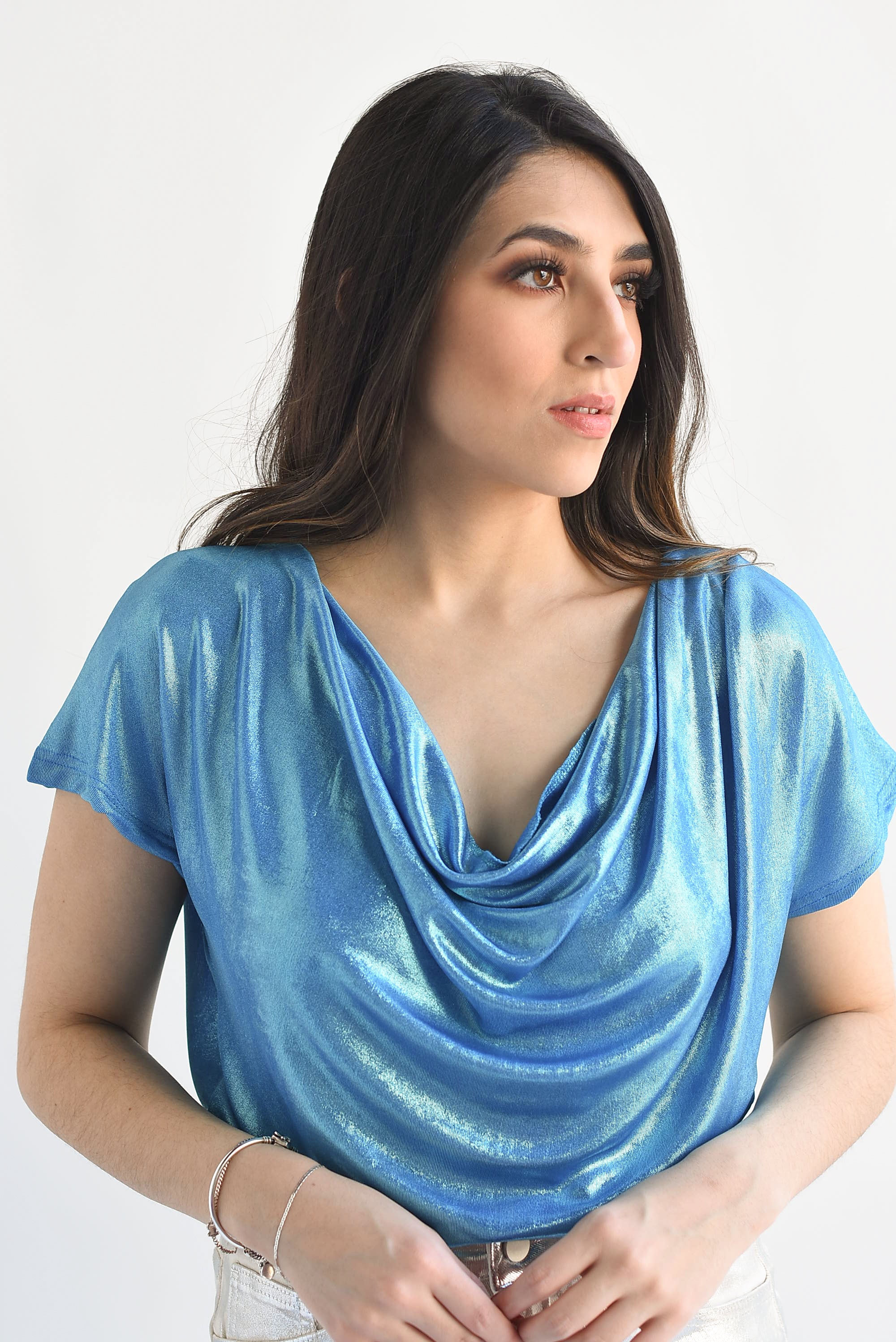 Minivestido Hamal de lentejuelas azul