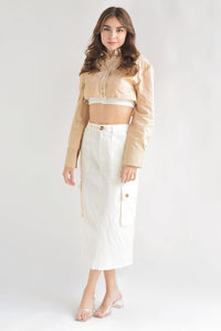 Fashion Styled Falda recta cargo Ivory