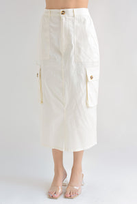 Fashion Styled Falda recta cargo Ivory