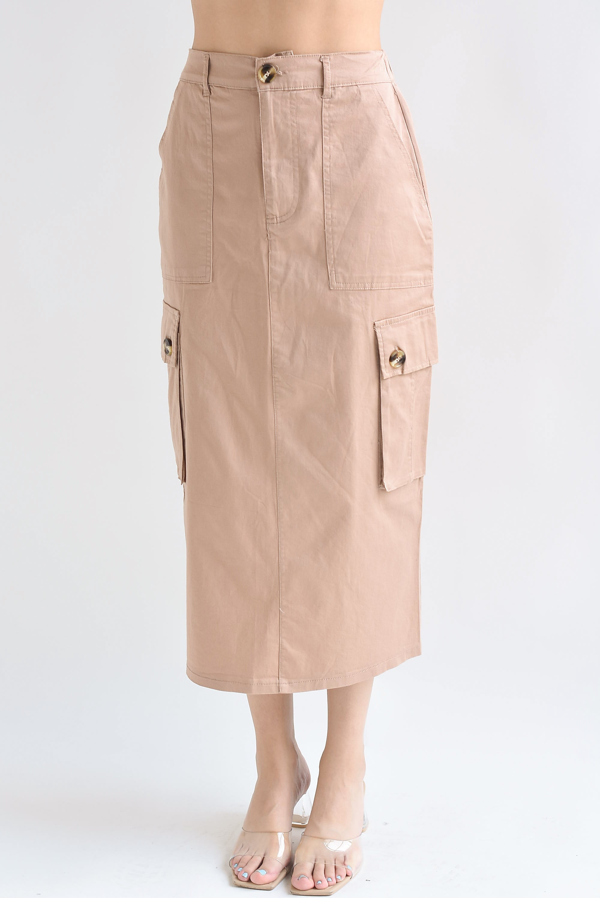 Falda recta cargo Camel