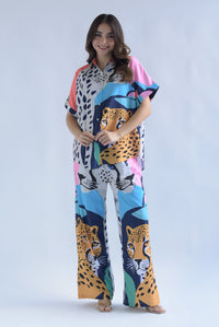 Fashion Styled Set Pantalón y Blusa leopardos Multicolor