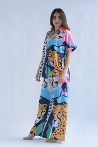 Fashion Styled Set Pantalón y Blusa leopardos Multicolor