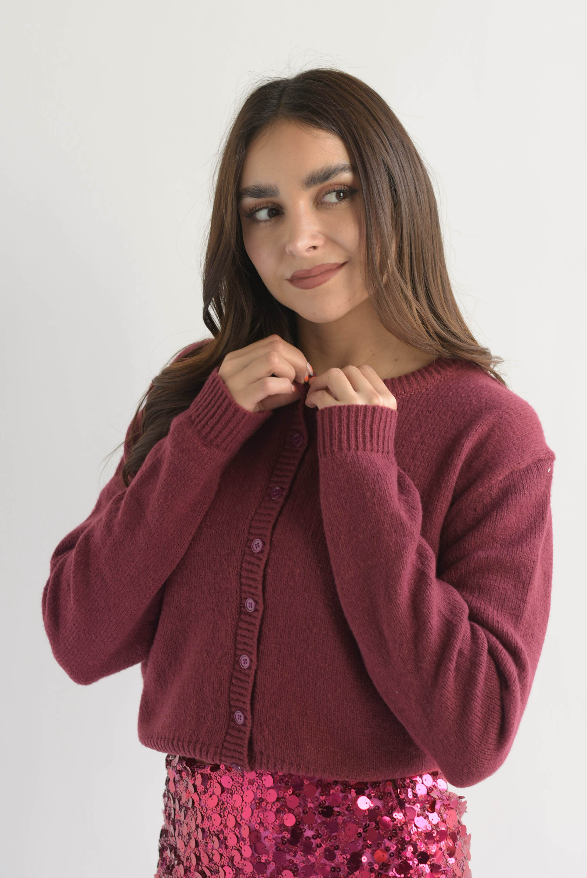 Cárdigan corto punto Vino
