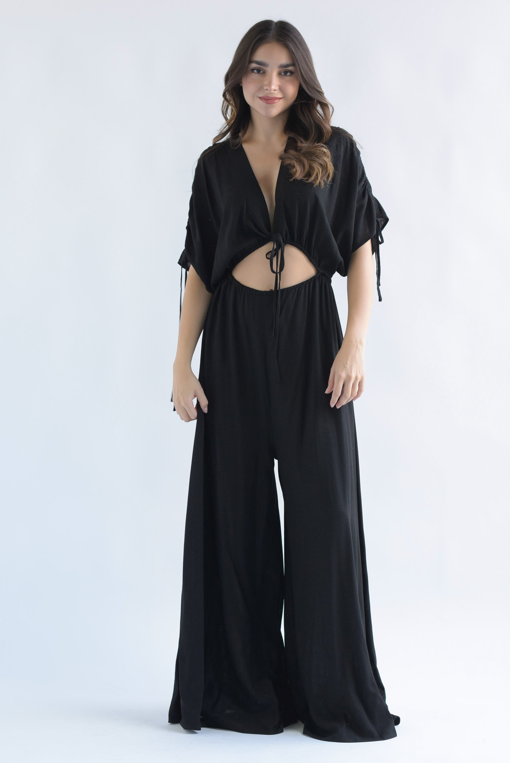 Jumpsuit cut-out jaretas Negro