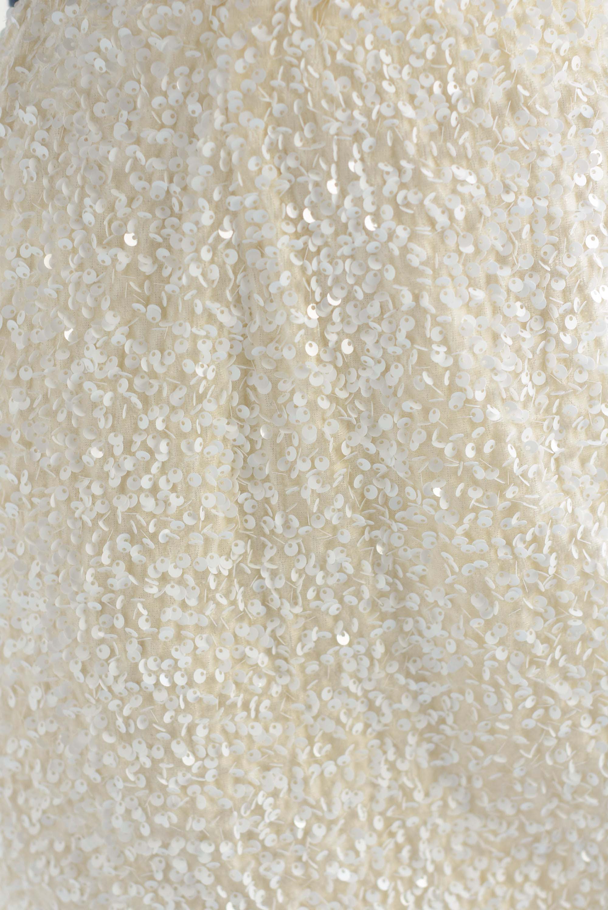 Falda corta terciopelo lentejuela Blanco Cloud