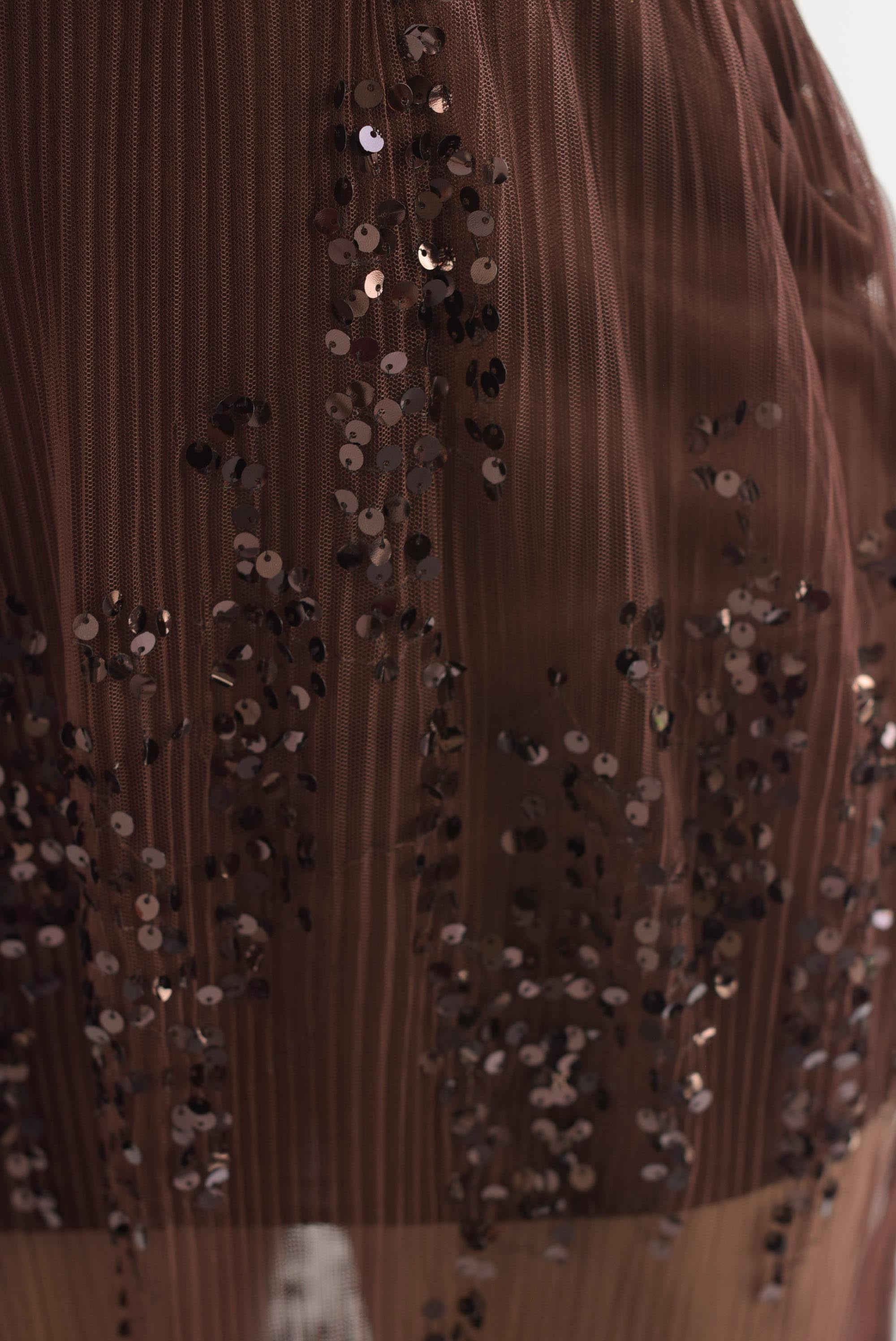 Falda recta tulle lentejuela Espresso