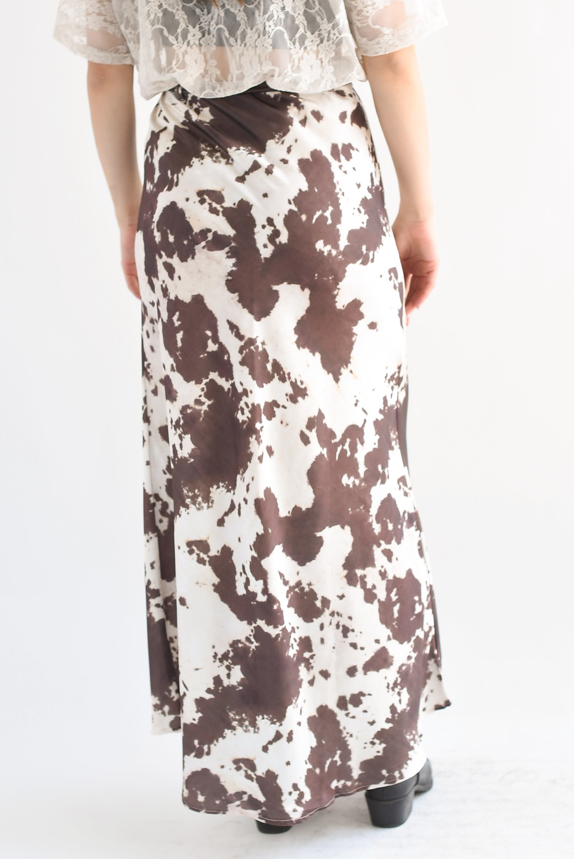 Falda lencera cinta cow Café