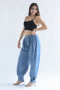 Fashion Styled Jeans globo botones tobillos Denim