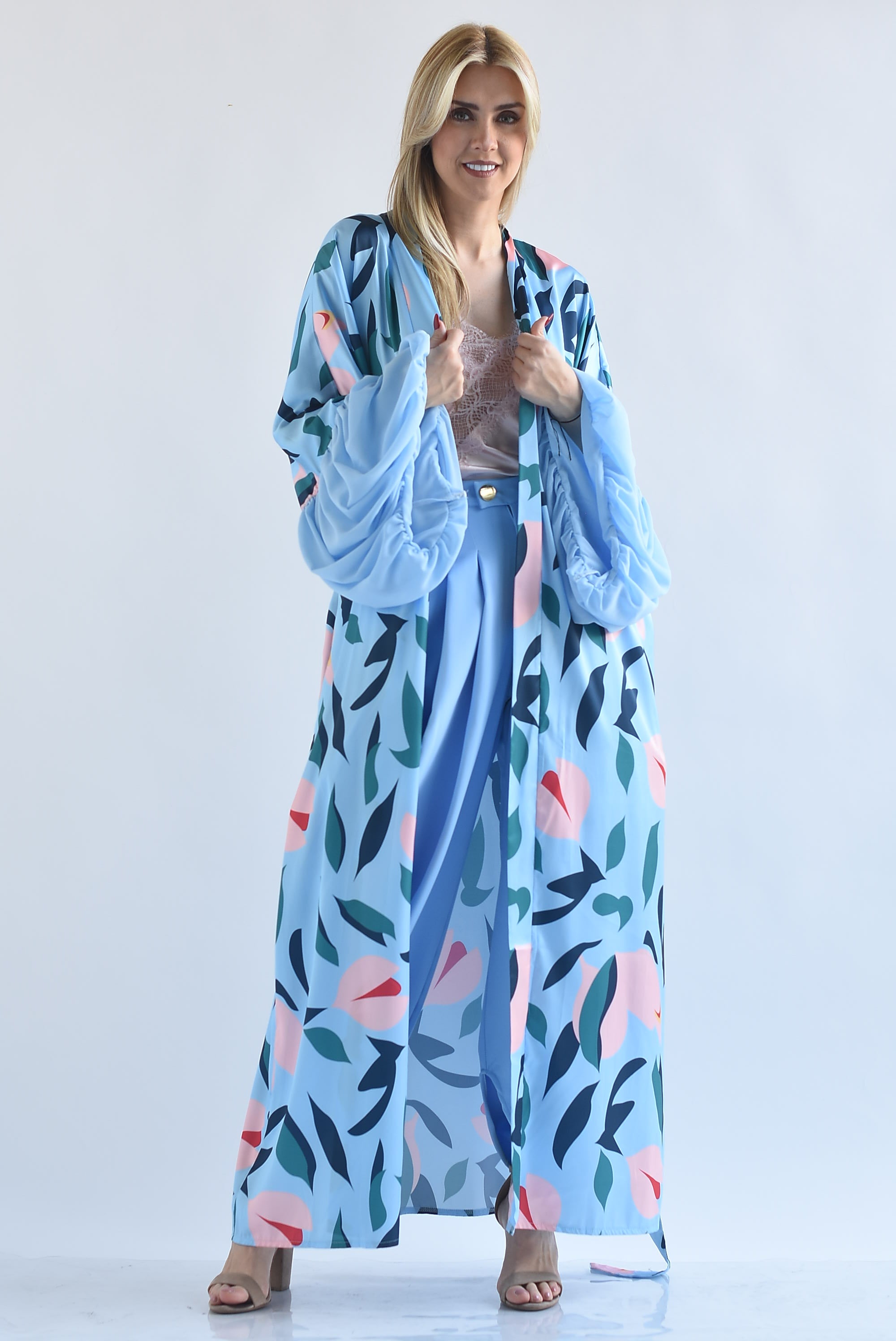 Kimono tulipanes manga globo