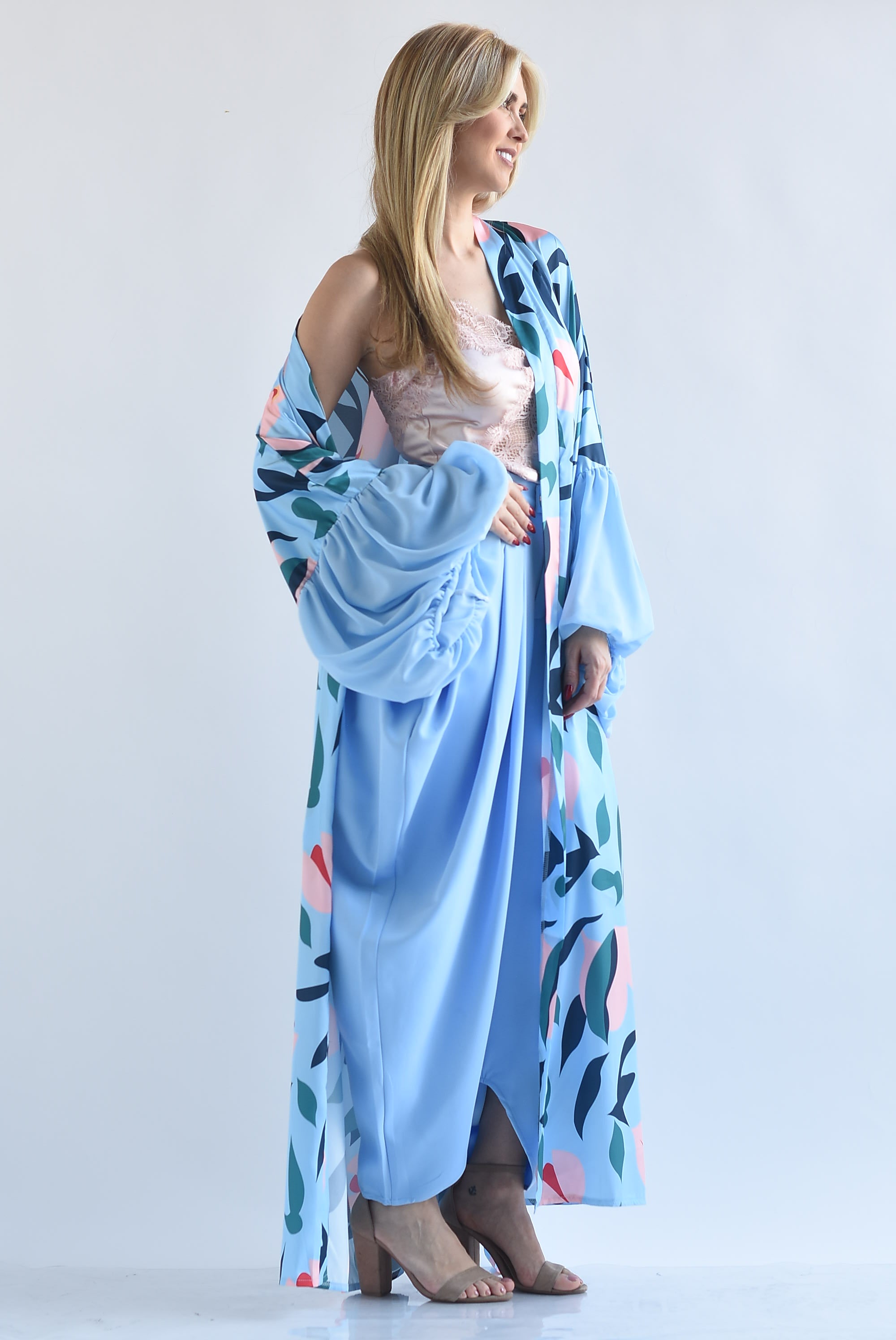 Kimono tulipanes manga globo