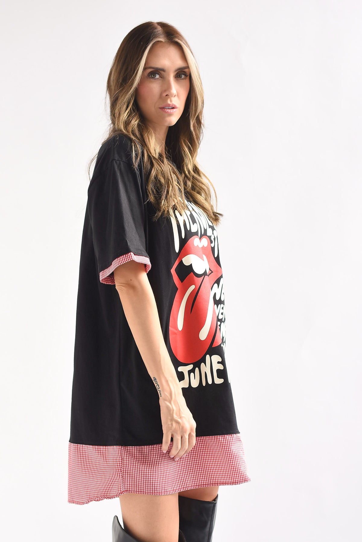 T-Shirt dress ROLLING STONES filo cuadros