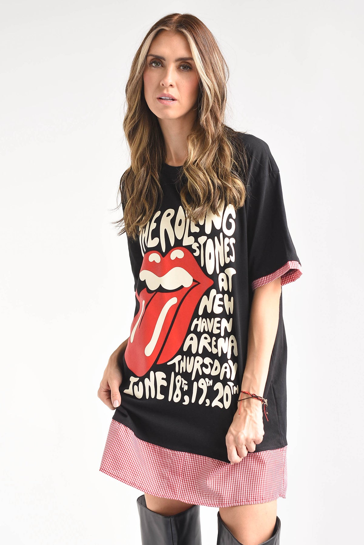 T-Shirt dress ROLLING STONES filo cuadros