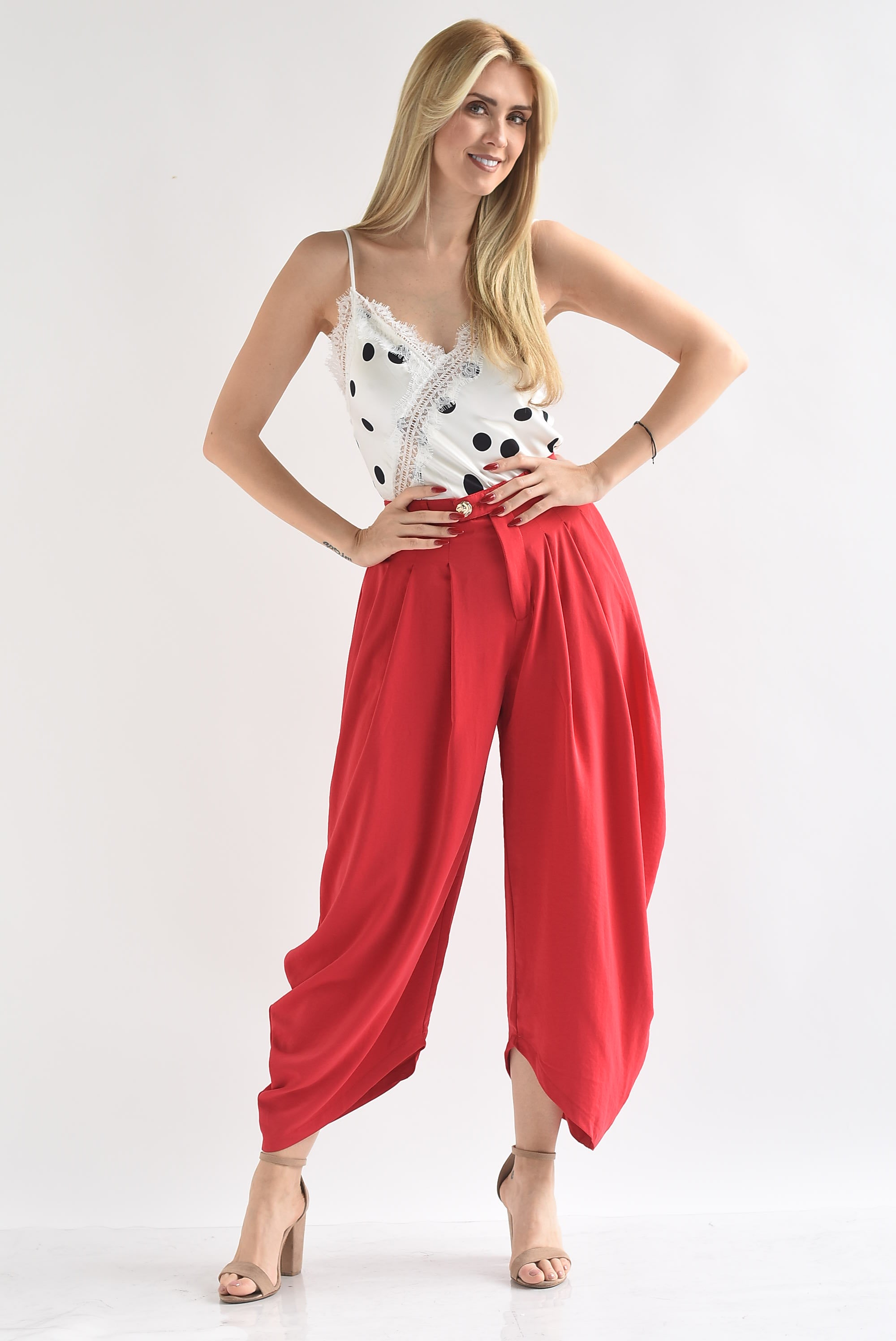 Pantalón globo pinzas
