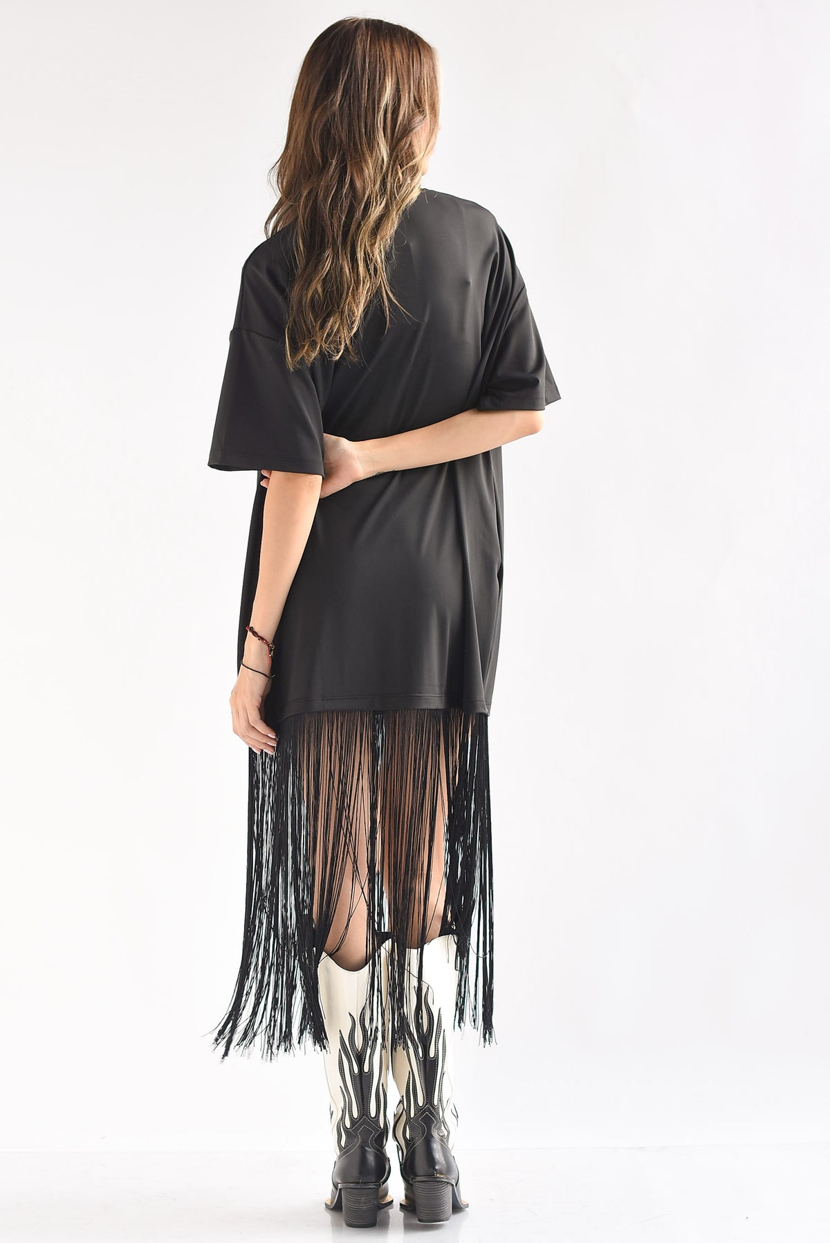 Vestido flecos largos
