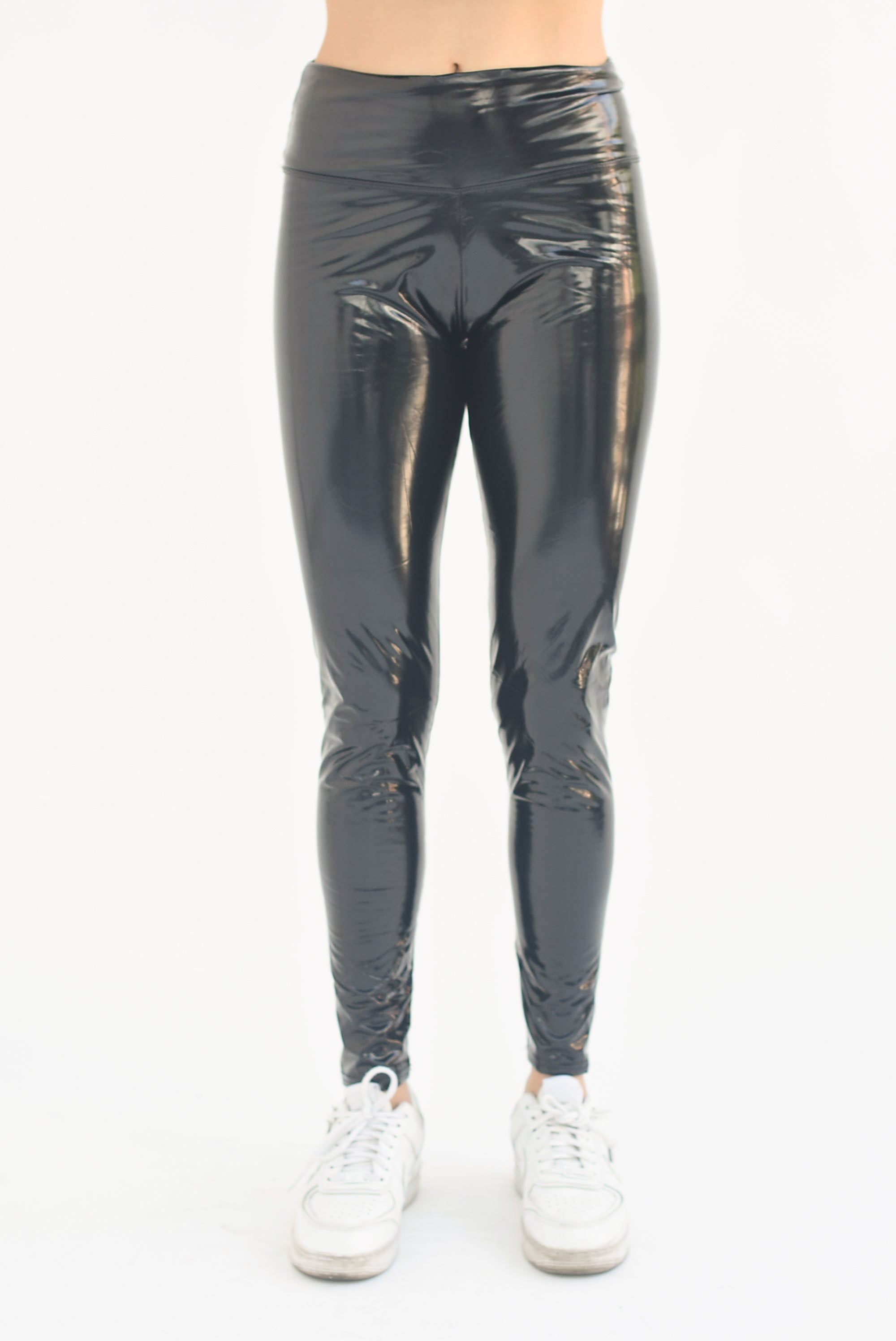 Leggings charol pretina ancha Negro