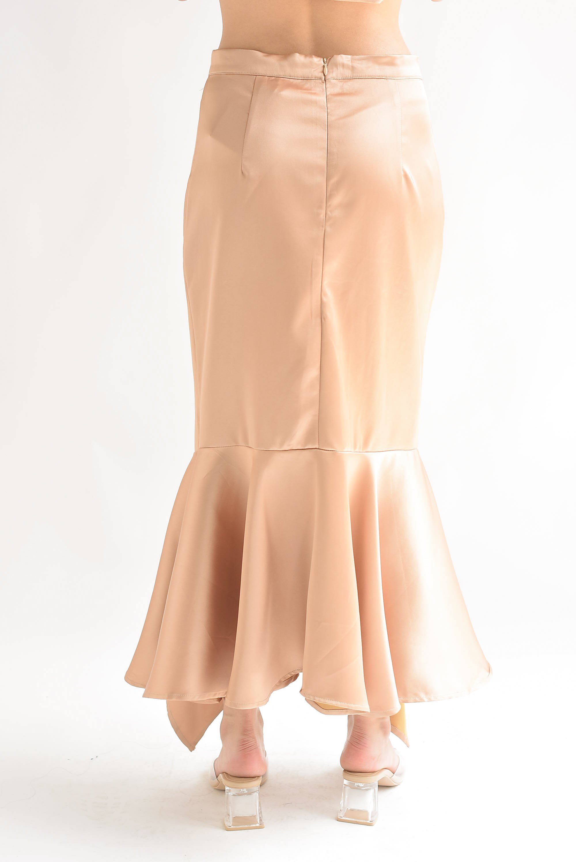 Falda olán satín Champagne