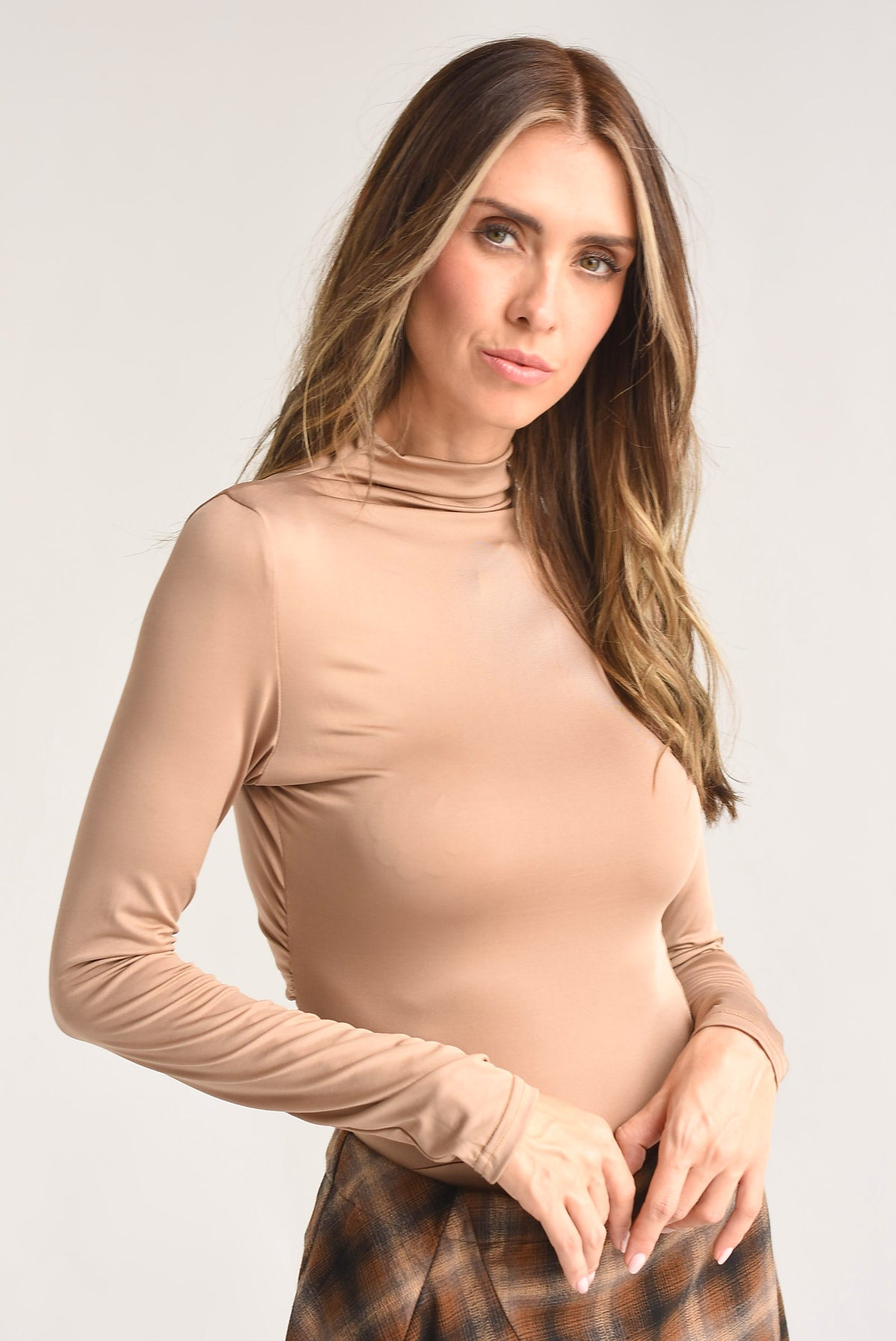 Body licra manga larga cuello alto