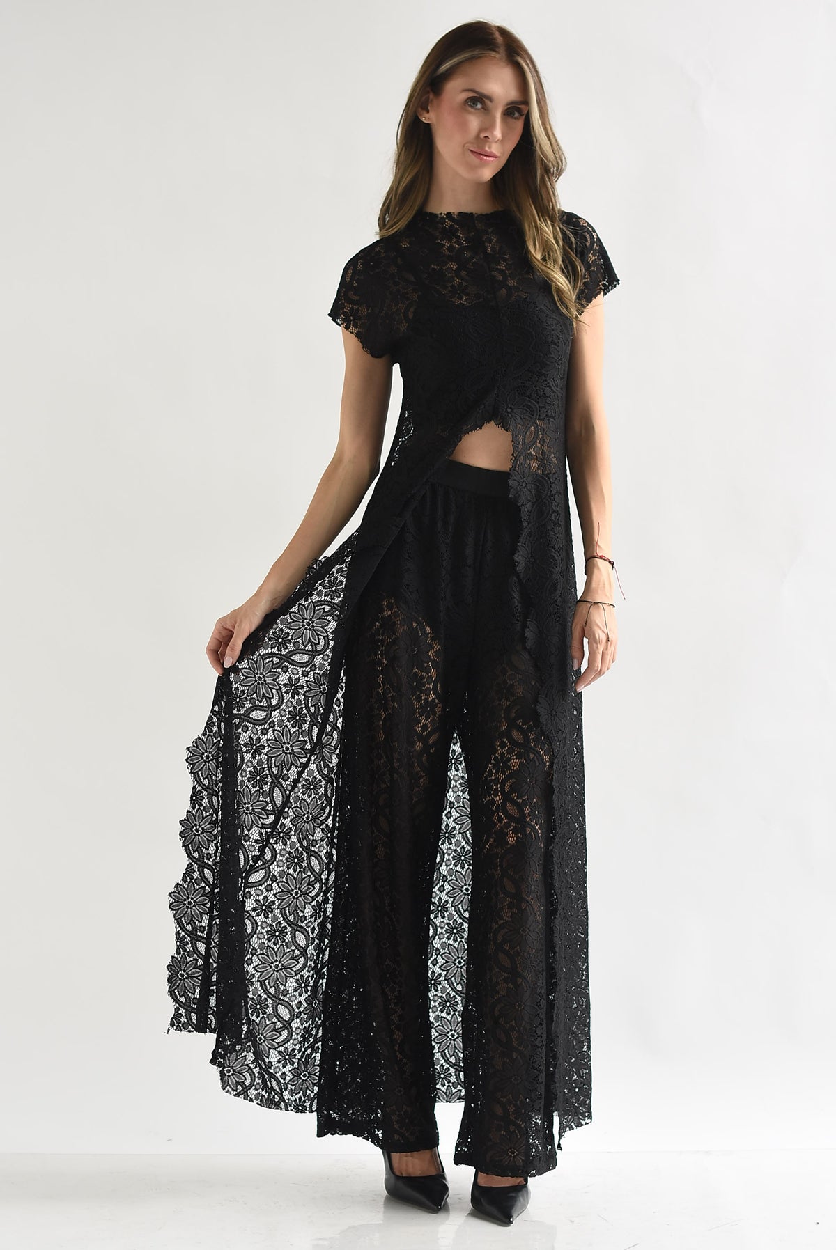 Set Pantalón y Maxi blusa encaje