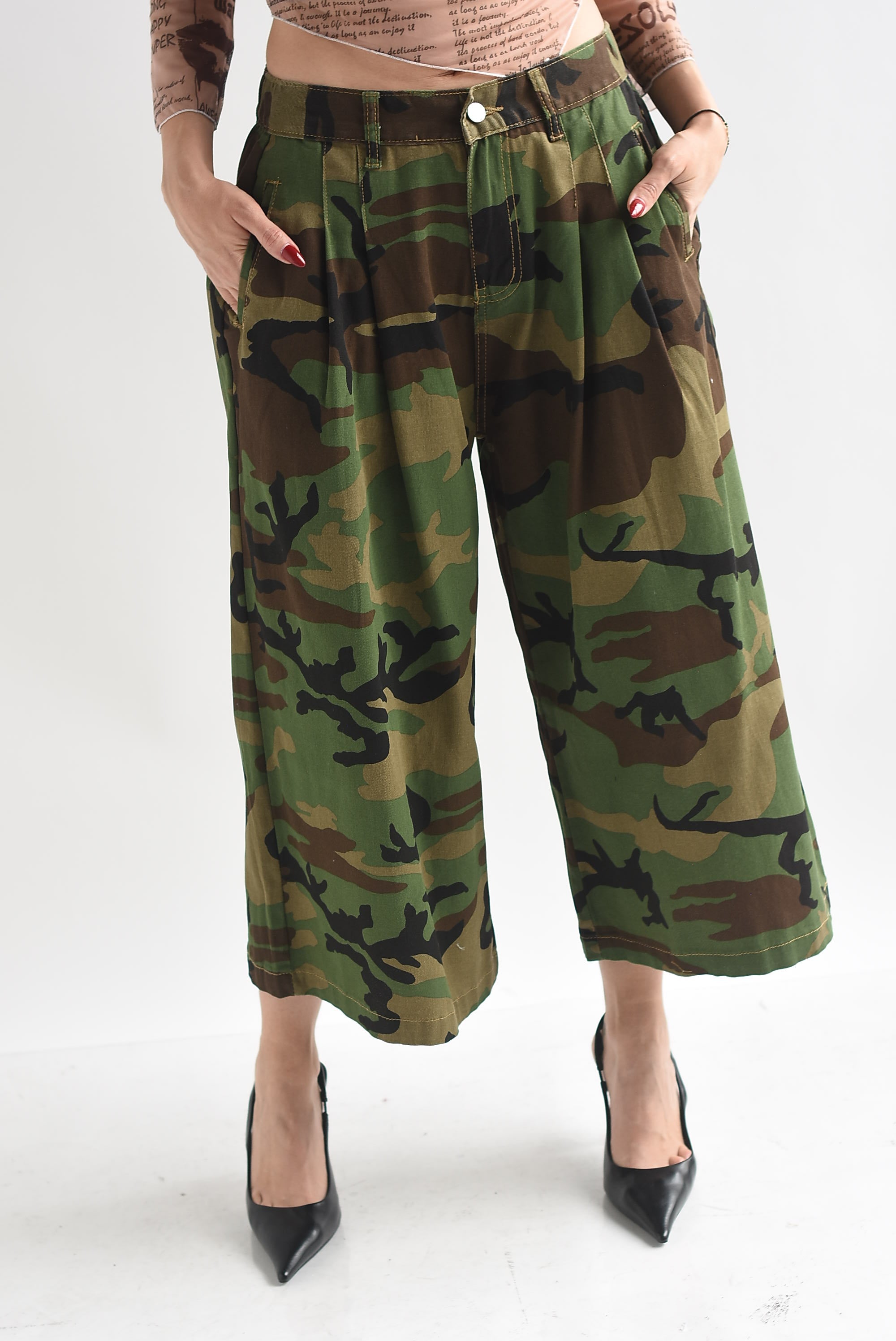 Pantalón culotte camuflaje