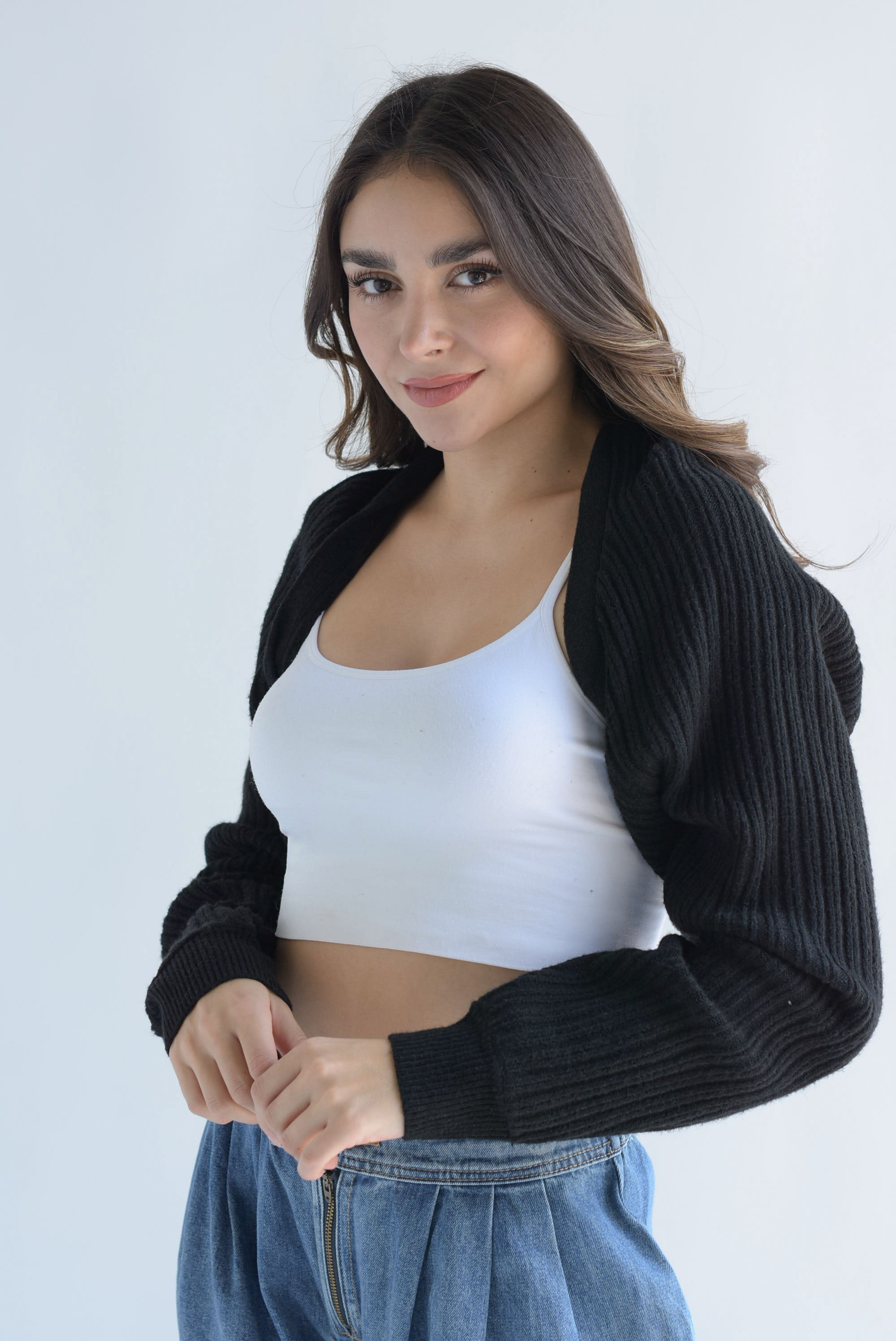 Capa punto canalé Negro