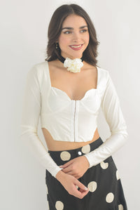 Fashion Styled Blusa pretina corset Blanca