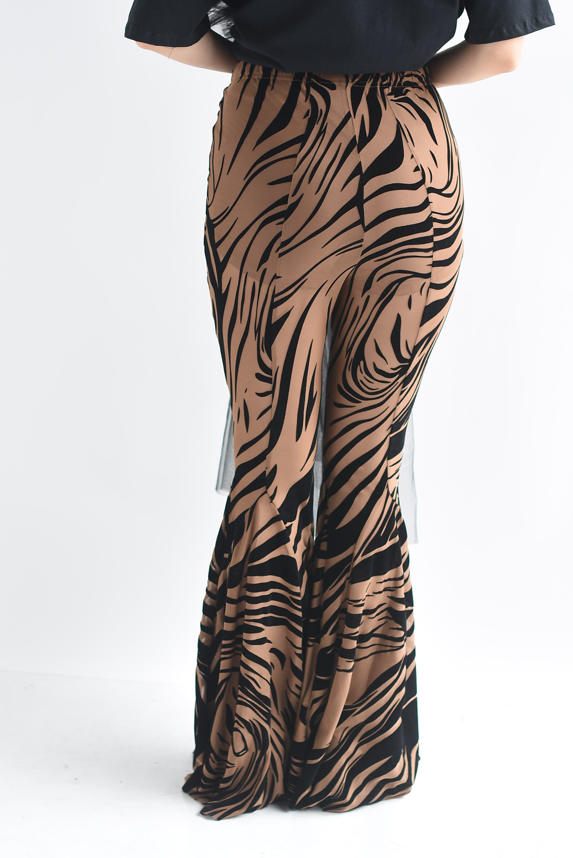 Pantalón flare mesh Zebra