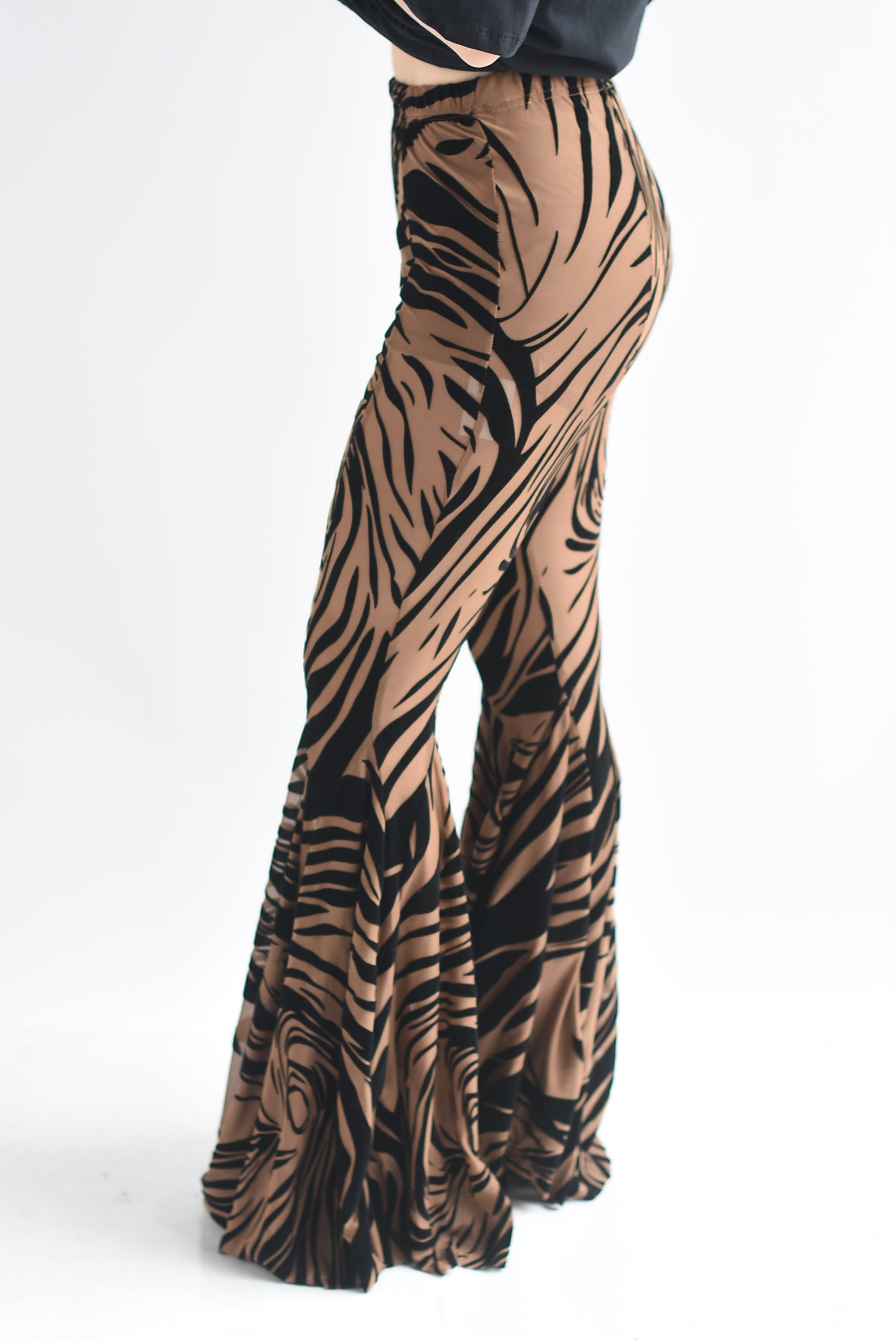 Pantalón flare mesh Zebra