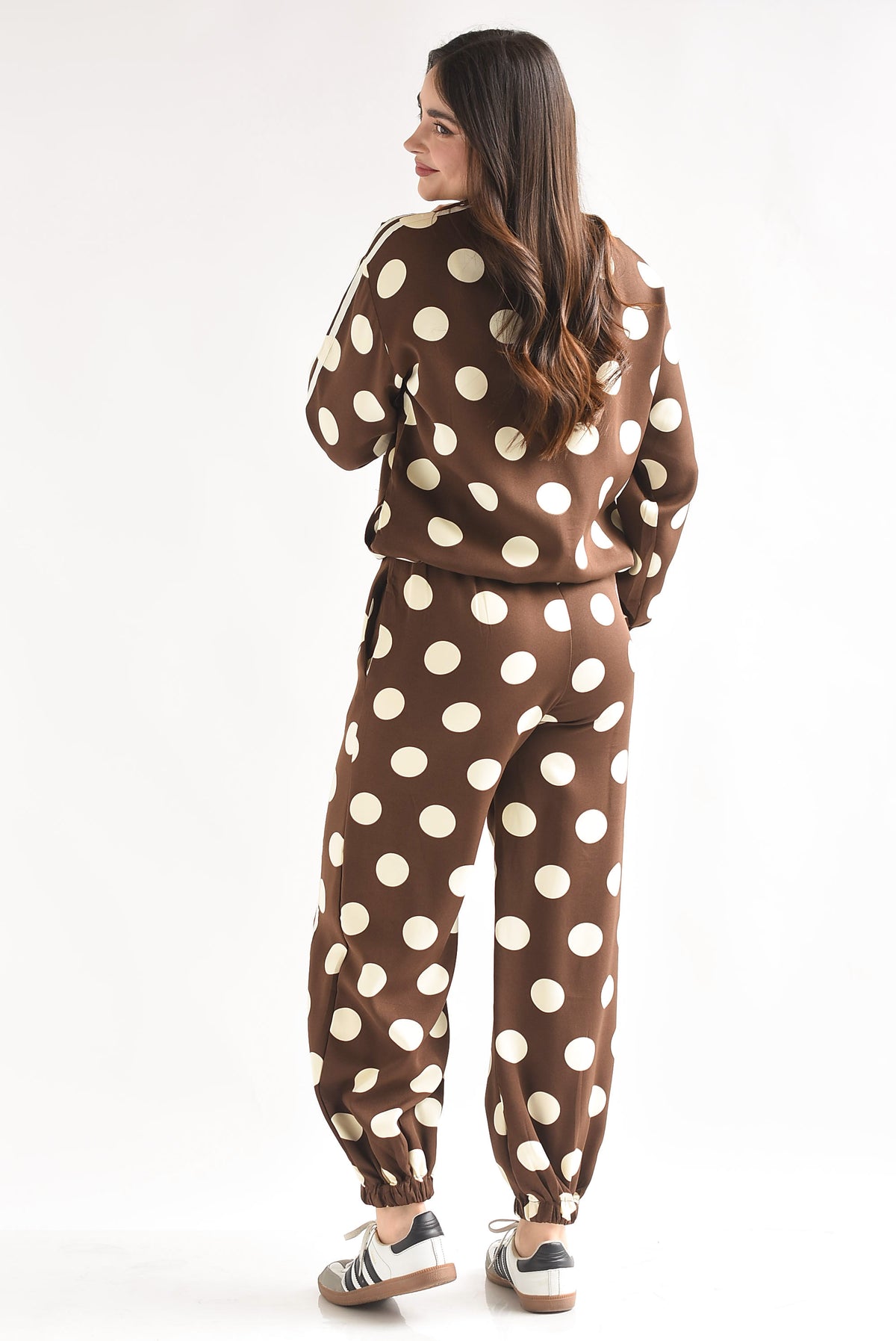 Set Pantalón y Chamarra lazos chinese track polka dots