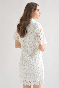 Fashion Styled Vestido camisero encaje Flores Blanco