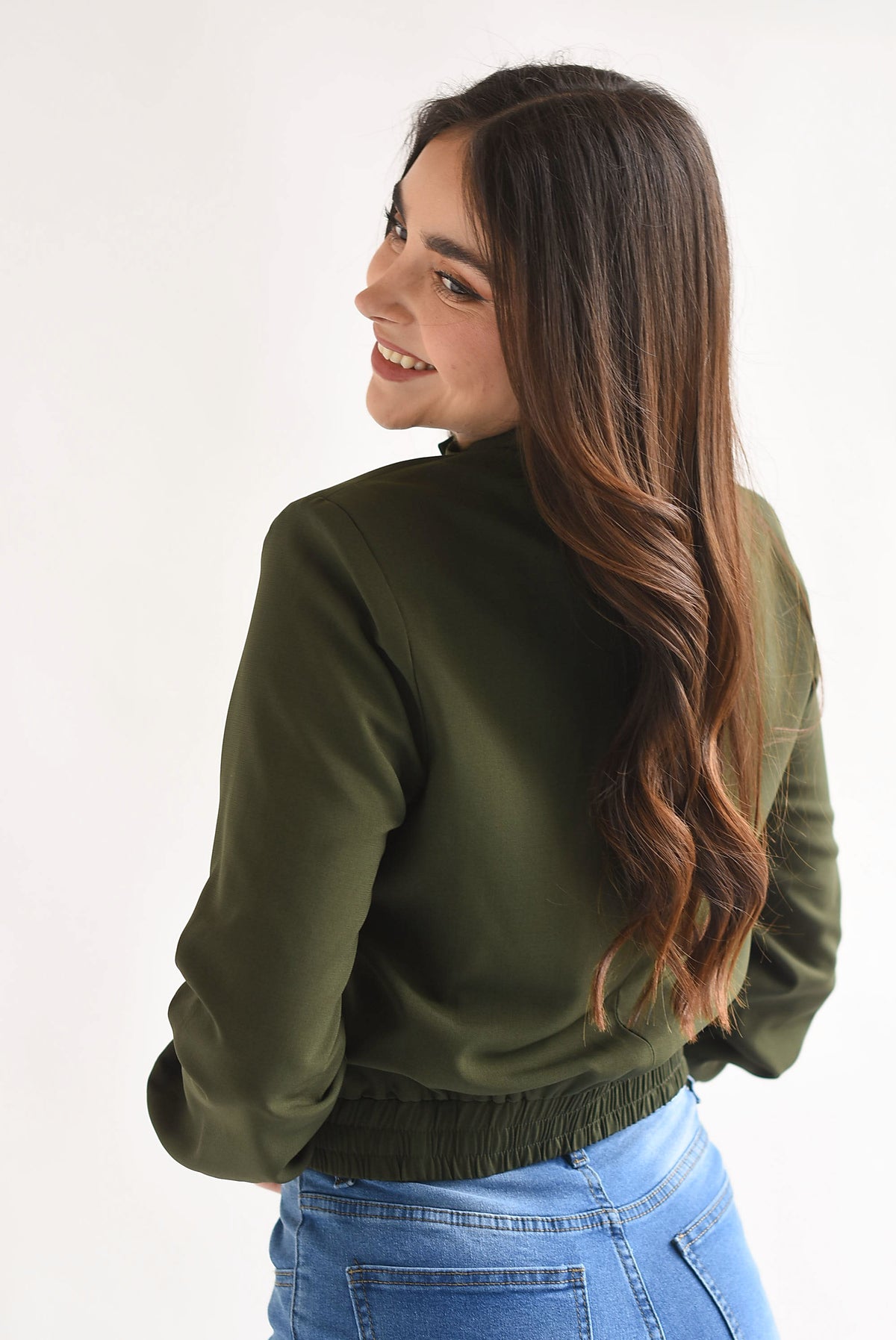 Chamarra bomber de vestir cuello funnel