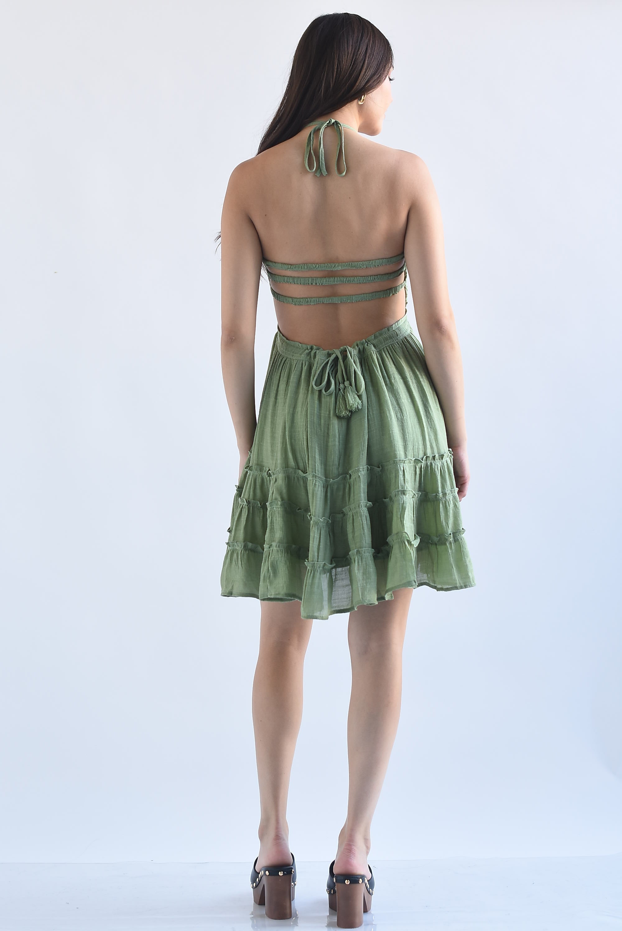 Vestido corto boho pecho elástico