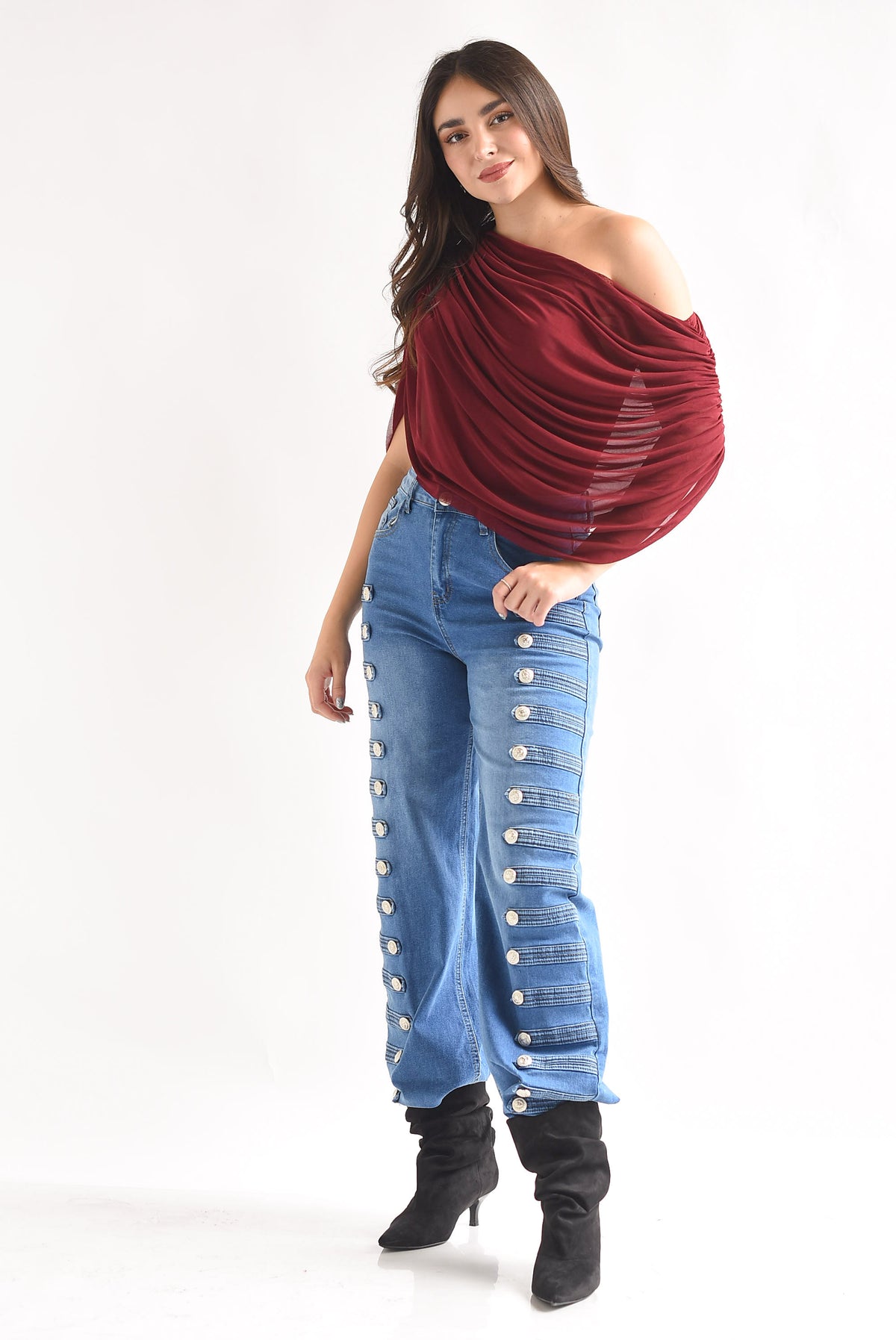 Jeans wide militar