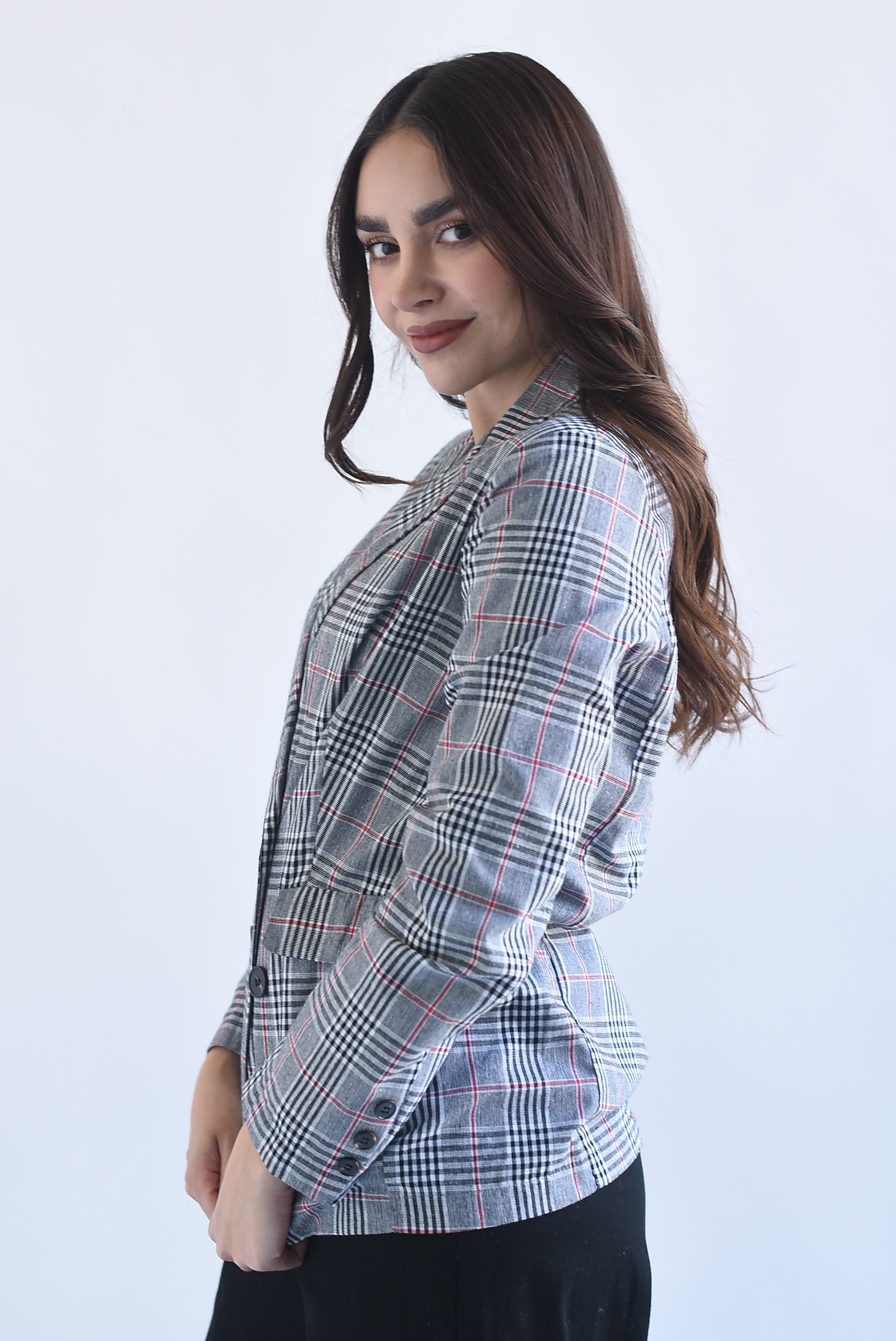 Blazer príncipe de Gales Rojo