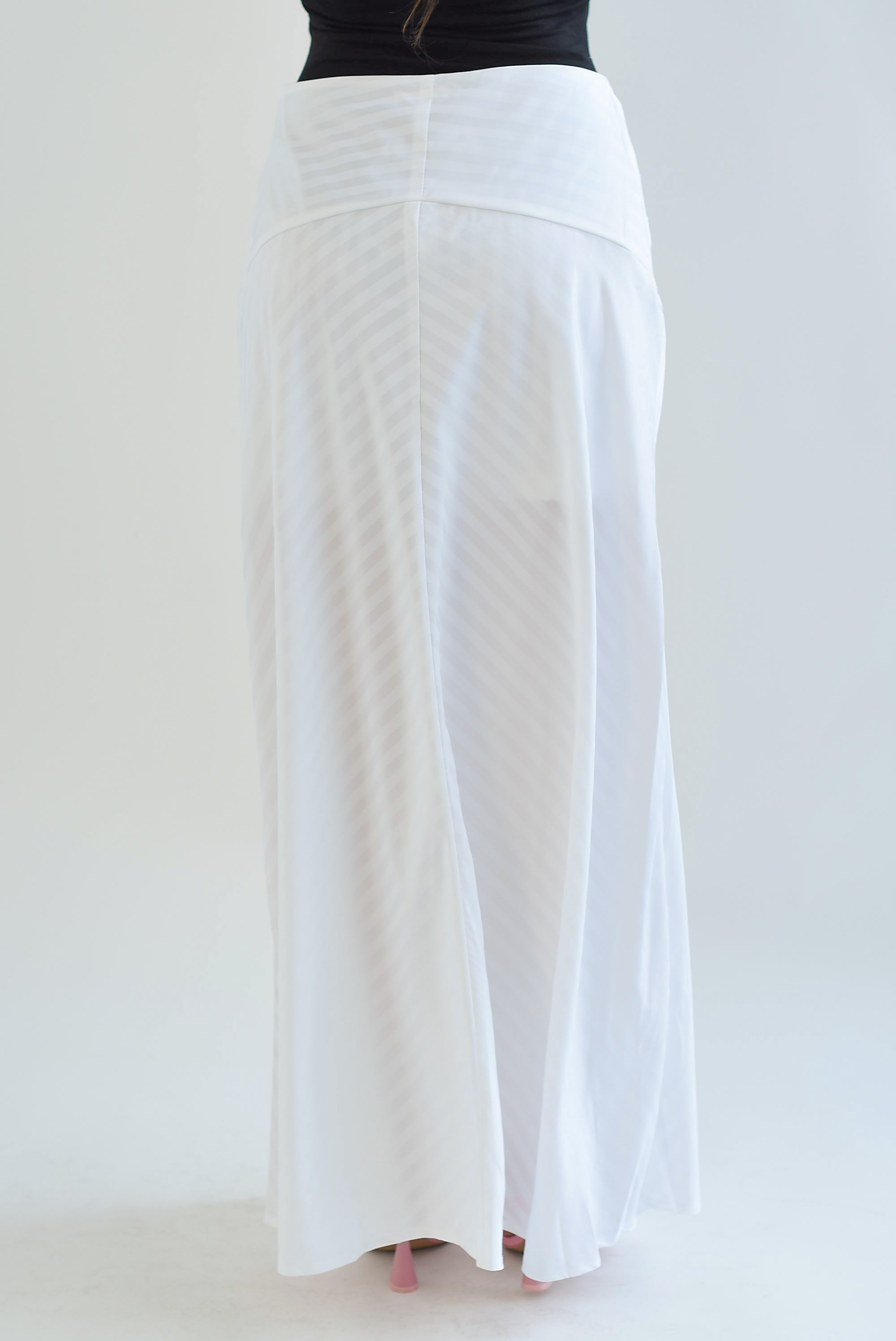 Falda larga con short líneas Blanca