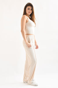 Fashion Styled Set Pantalón y Top canalé Beige