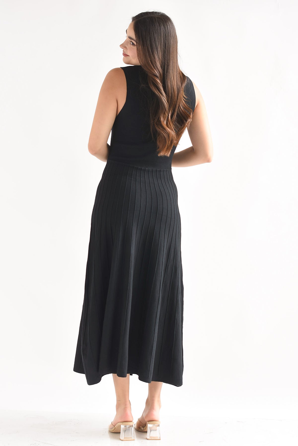 Vestido chinese falda plisada