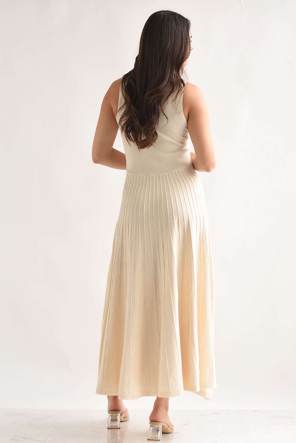 Vestido chinese falda plisada